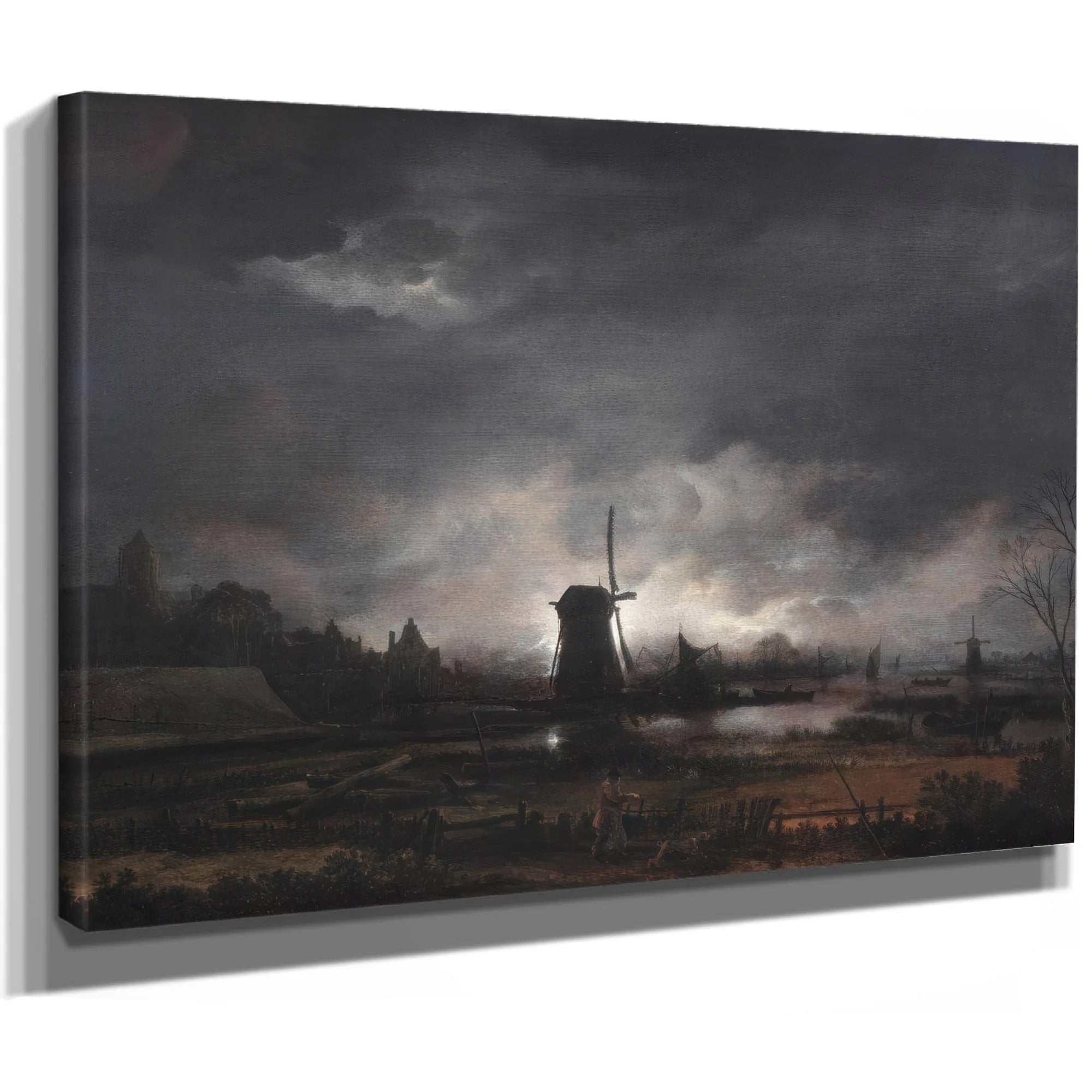 Moonlit Landscape With A Windmill Early To Mid 1650'S By Aert Van Der Neer Fine Art Print