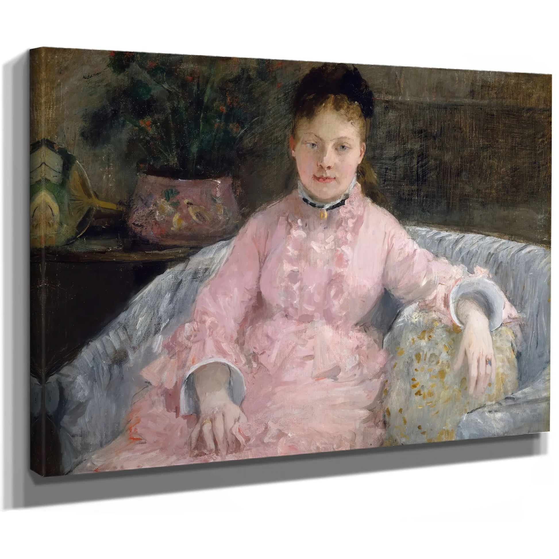The Pink Dress Albertie Marguerite Carre Later Madame Ferdinand Henri Himmes by Berthe Morisot Fine Art Print
