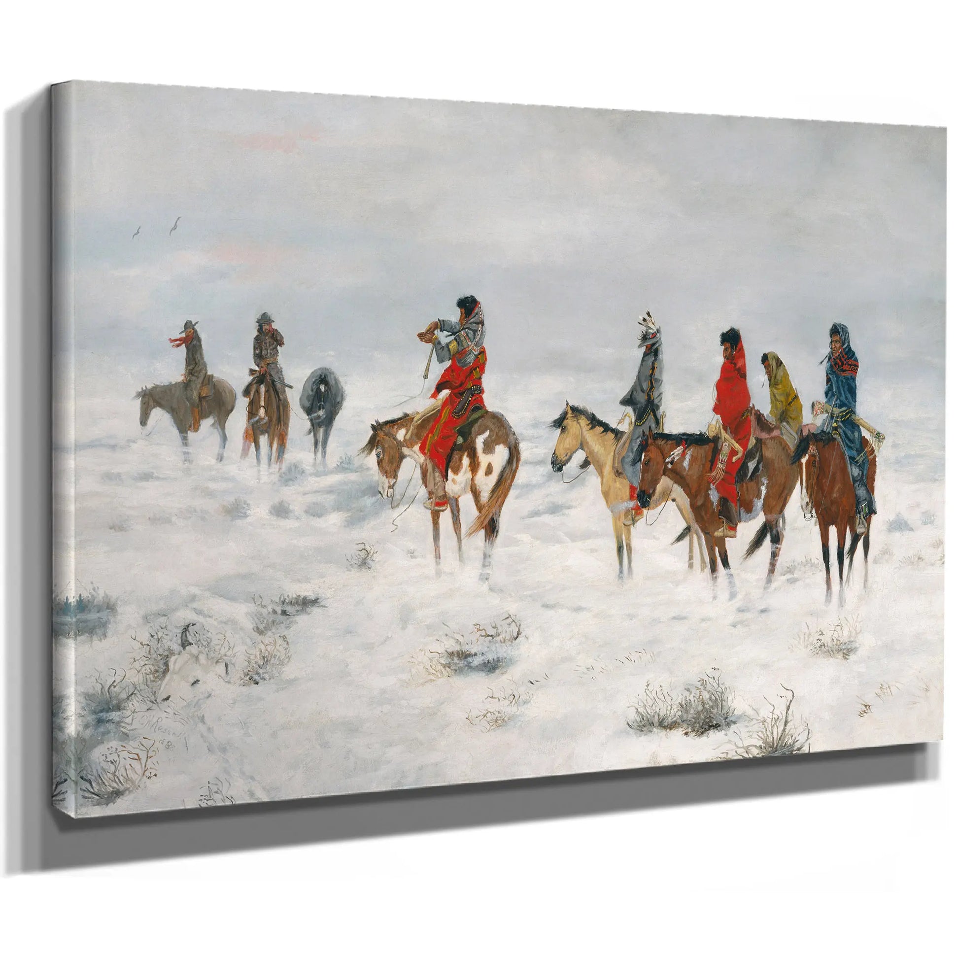 Lost In A Snowstorm We Are Friends by Charles Marion Russell