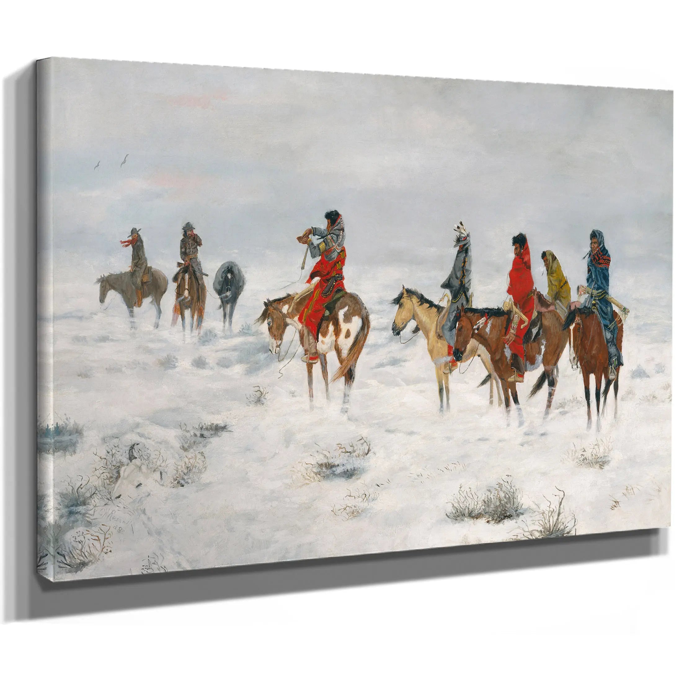 Lost In A Snowstorm We Are Friends by Charles Marion Russell