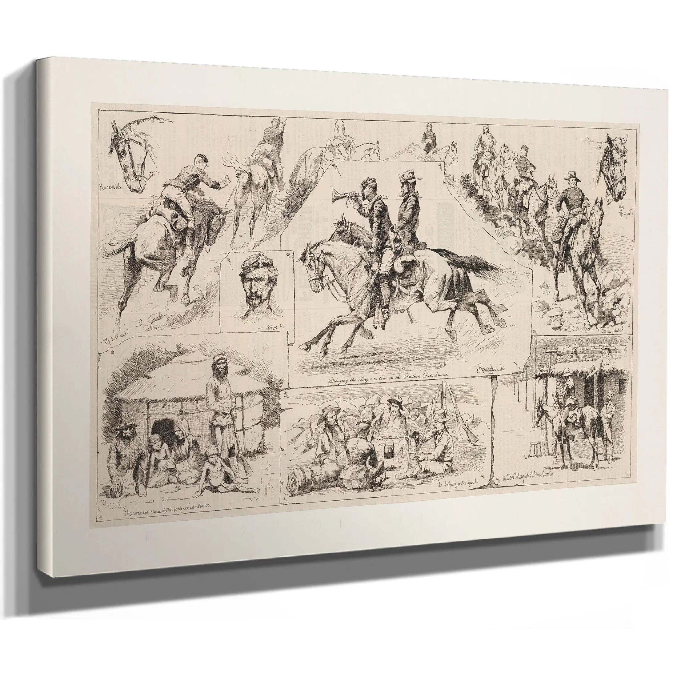 Training United States Troops In Indian Warfare by Frederic Remington