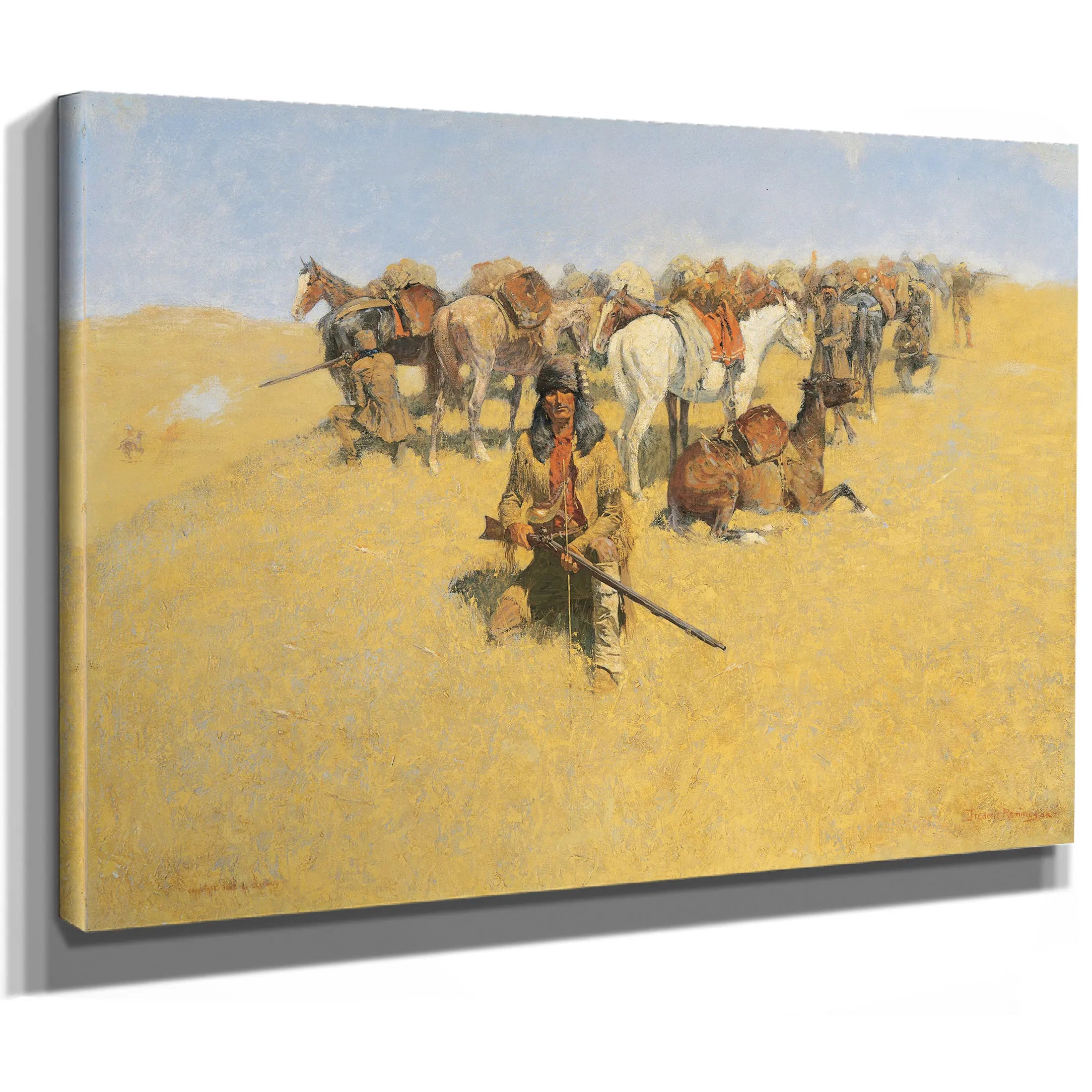 An Old Time Plains Fight by Frederic Remington