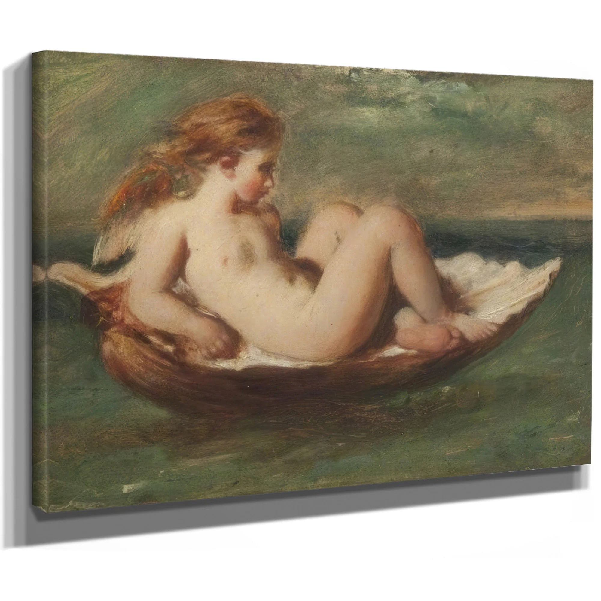 Cupid In A Shell By William Etty Fine Art Print