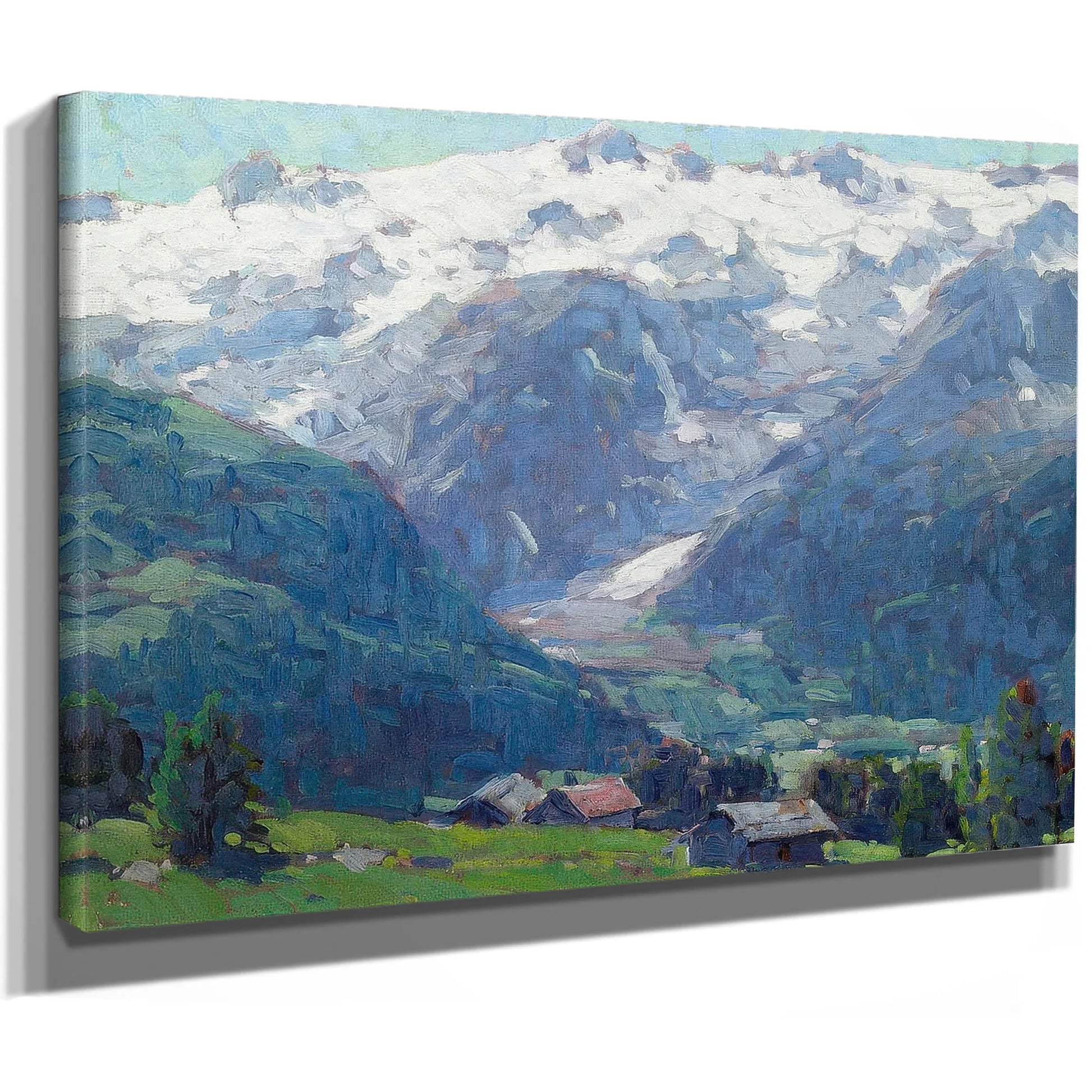 Distant Glaciers And High Country Huts By Edgar Payne Fine Art Print