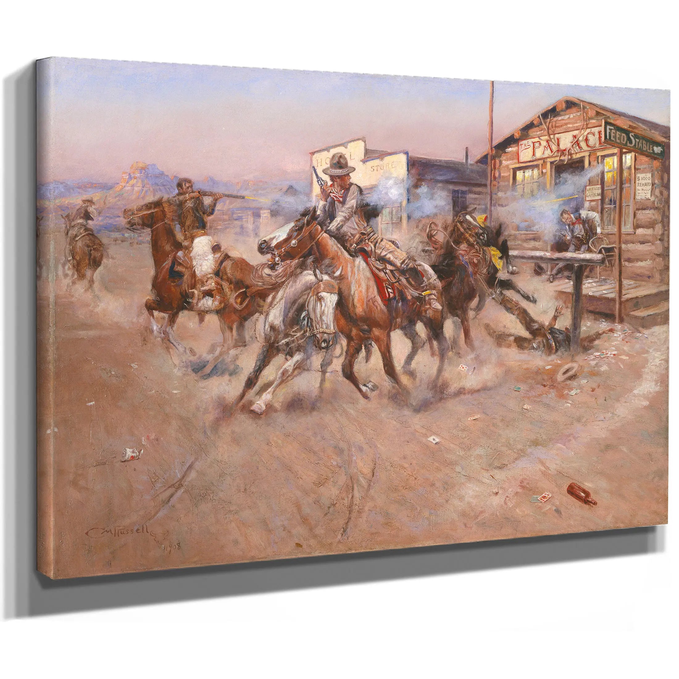 Smoke Of A 45 by Charles Marion Russell