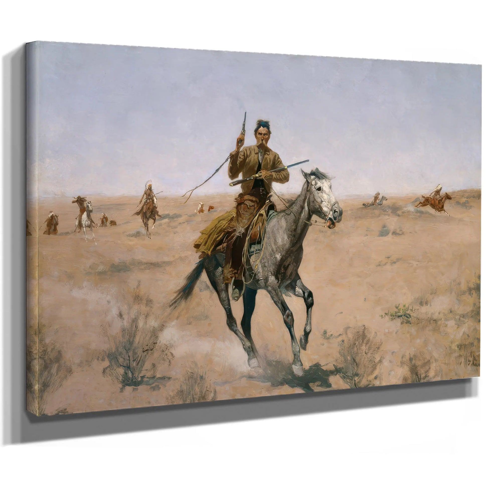 The Flight A Sagebrush Pioneer  by Frederic Remington