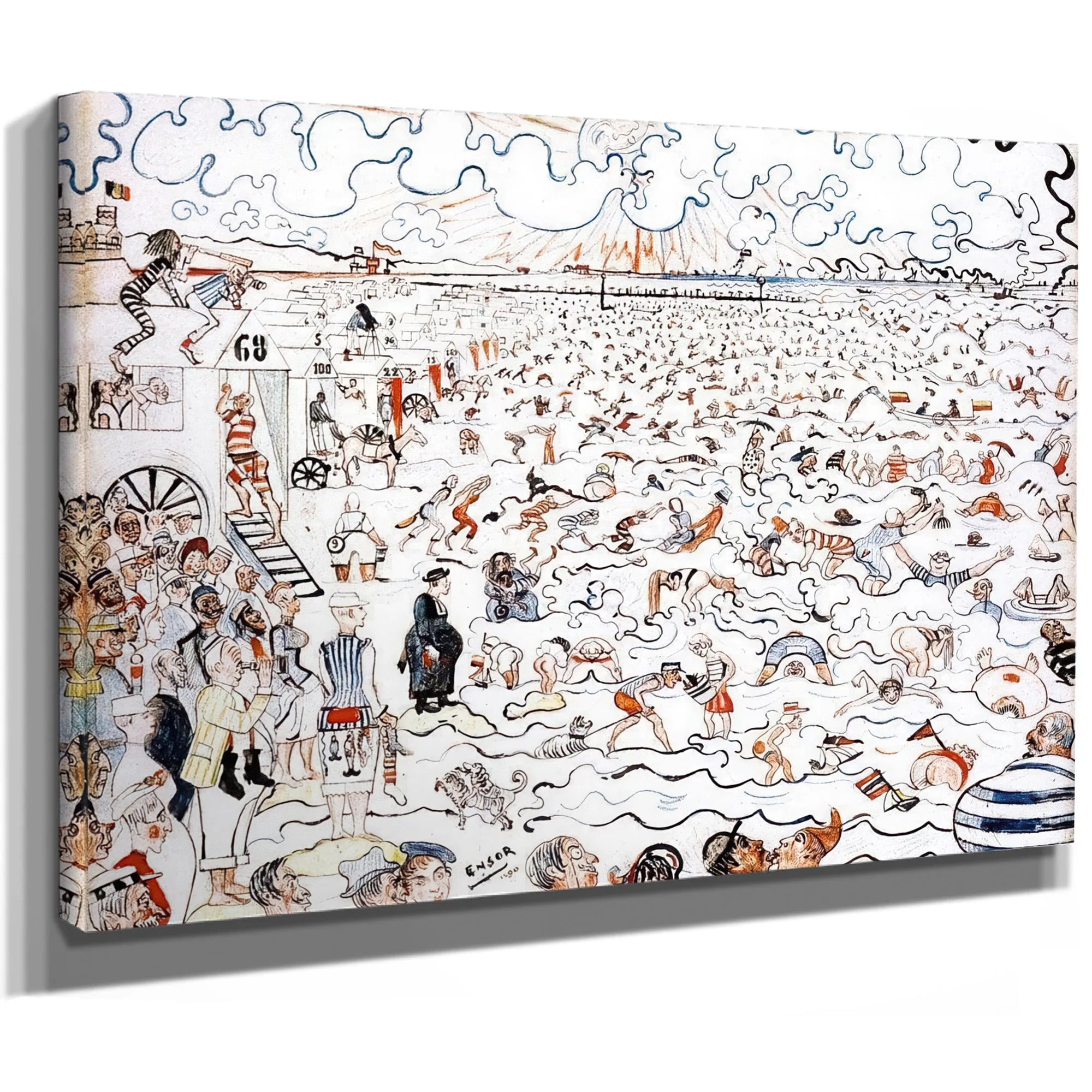 The Baths At Ostend By James Ensor Fine Art Print