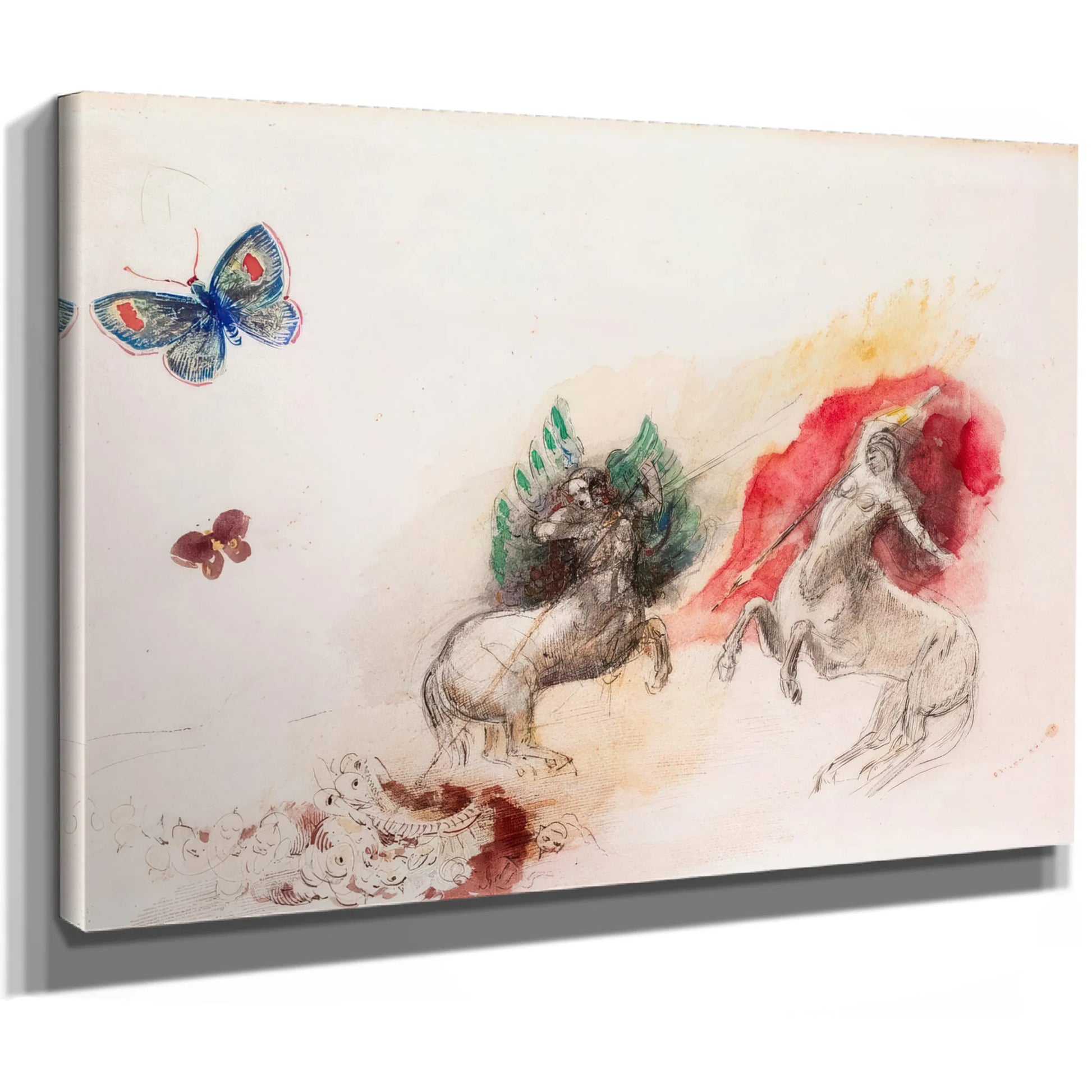 Fight Of The Centaurs By Odilon Redon Fine Art Print