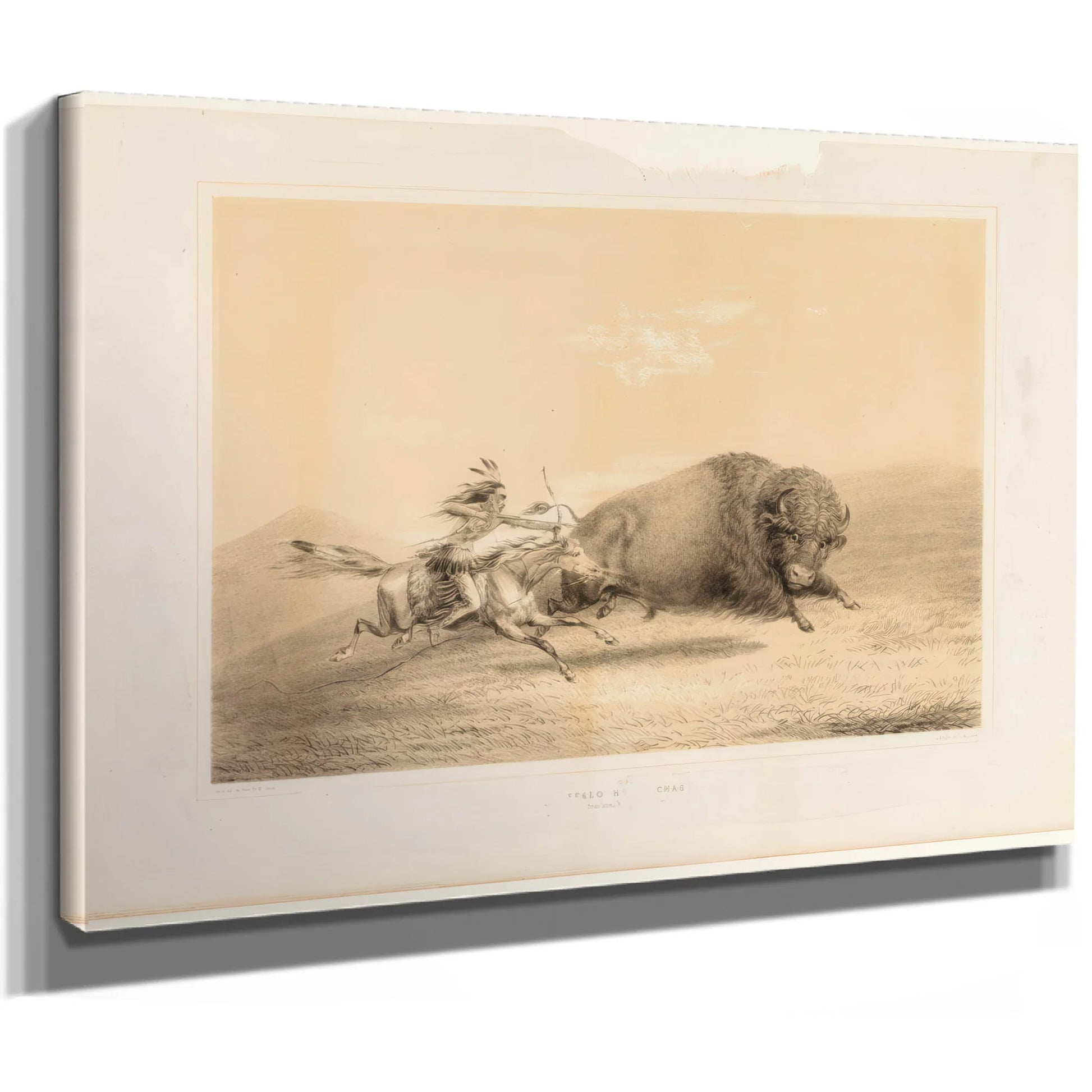 Buffalo Hunt, Chase No. 5 By George Catlin Fine Art Print
