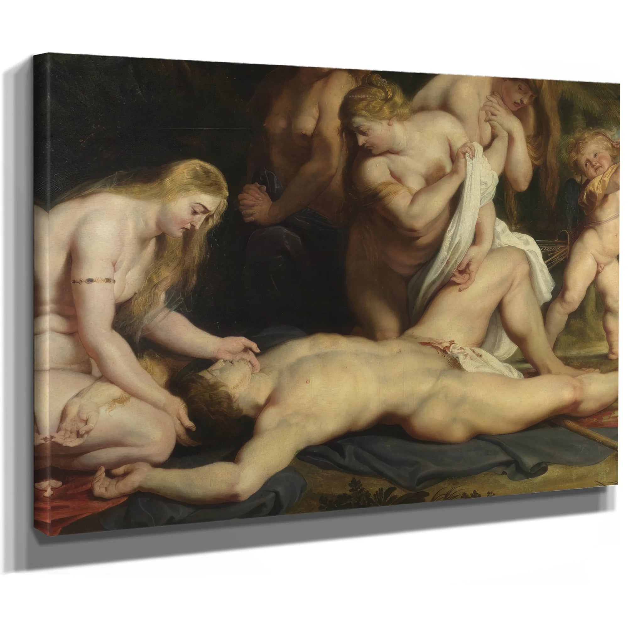 The Death Of Adonis With Venus Cupid And The Three Graces (Detail) By Peter Paul Rubens Fine Art Print
