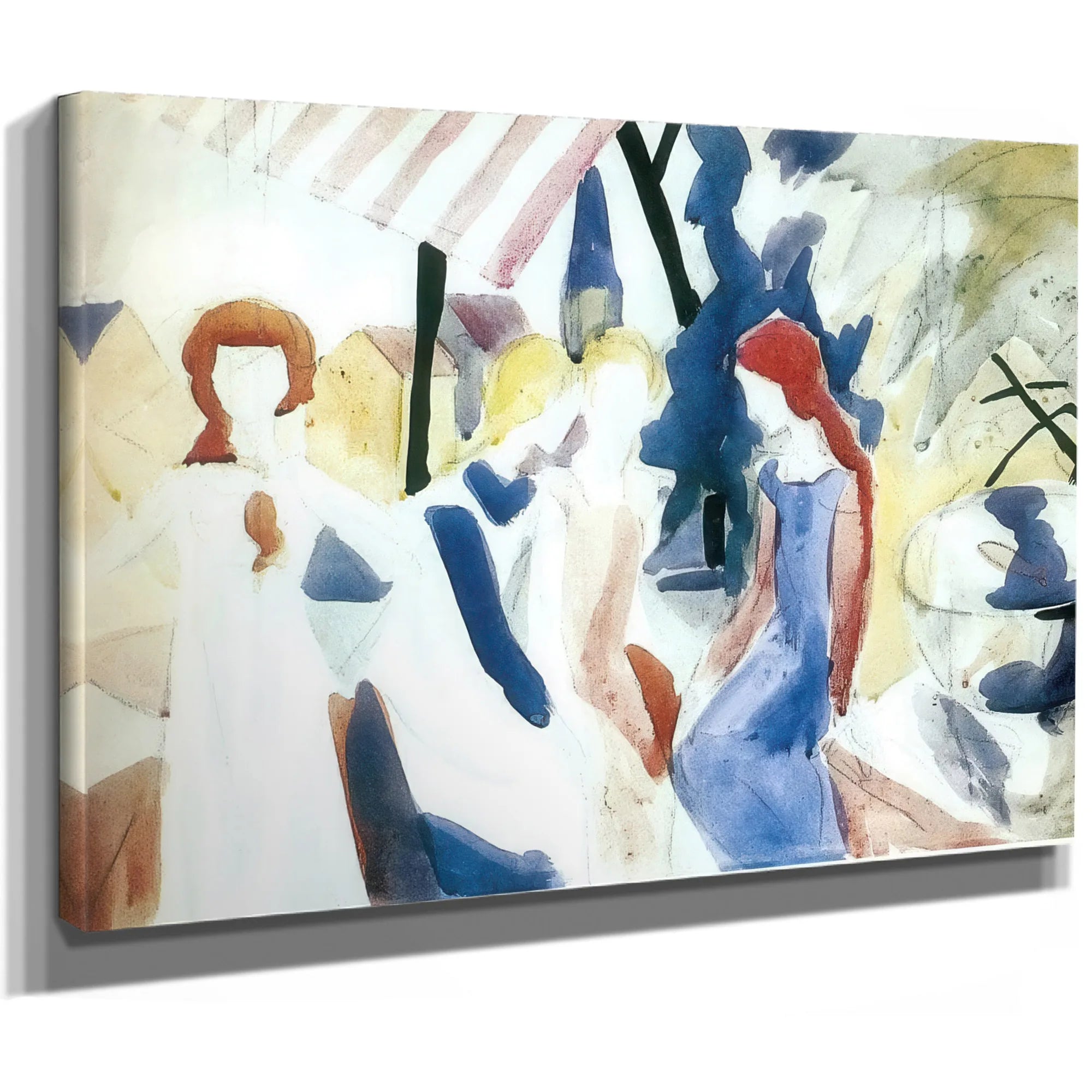 Four Girls On A Balcony By August Macke Fine Art Print