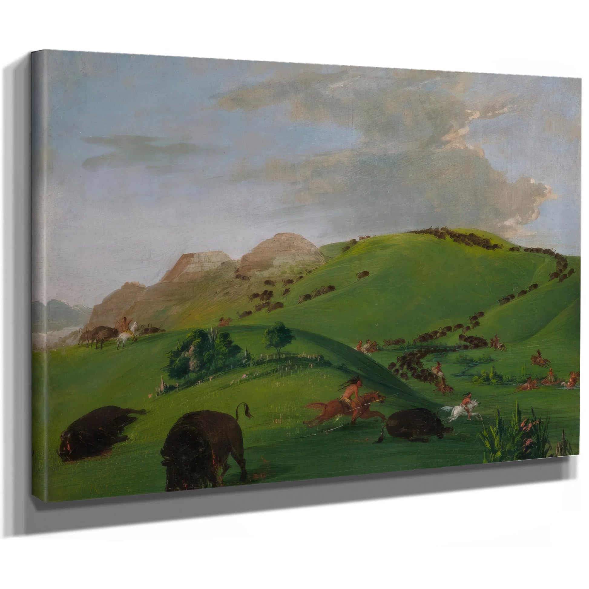 Buffalo Chase, Mouth Of The Yellowstone By George Catlin Fine Art Print