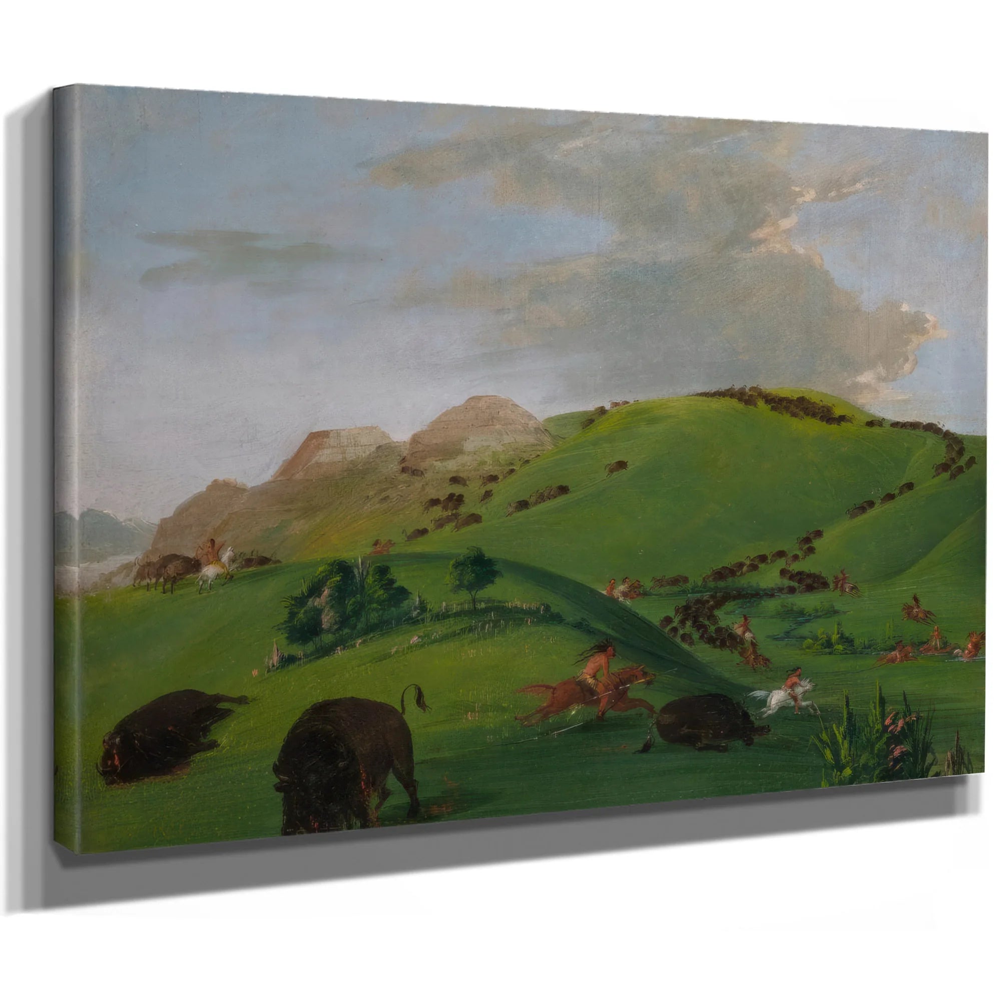 Buffalo Chase, Mouth Of The Yellowstone By George Catlin Fine Art Print
