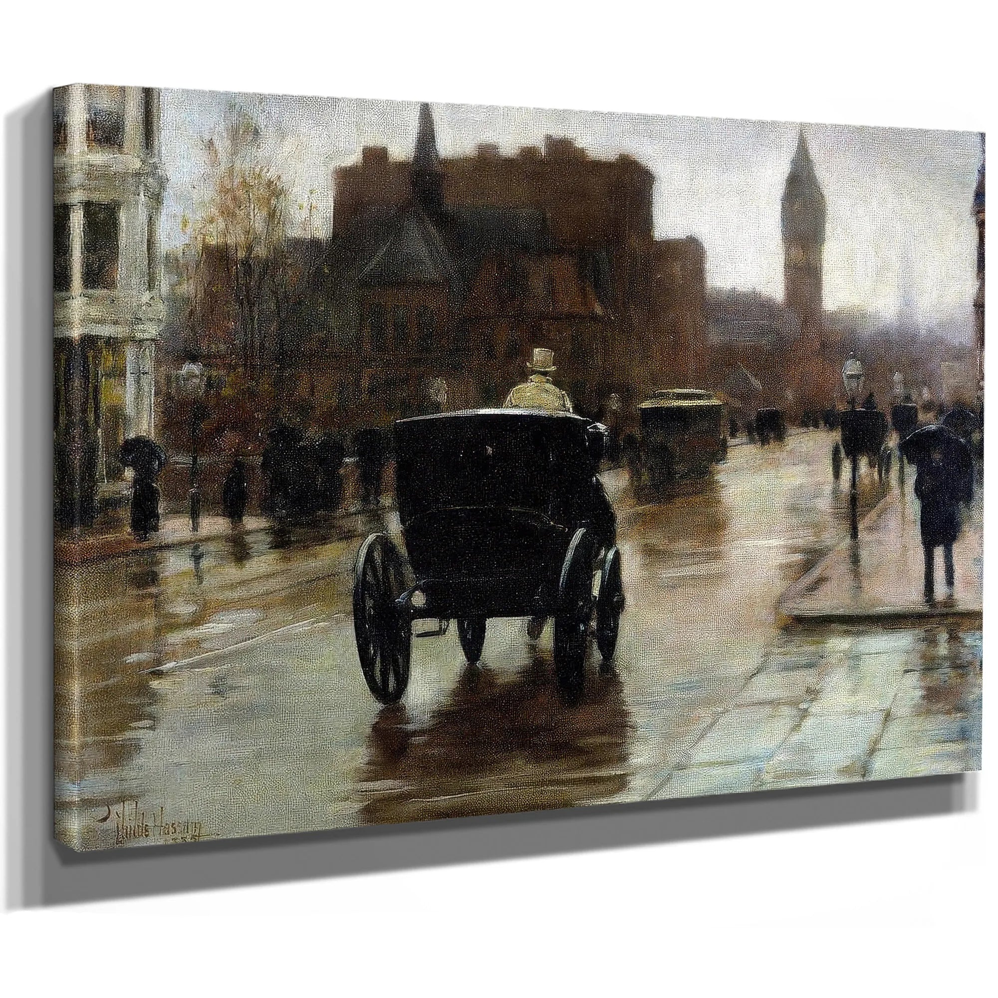 Columbus Avenue Rainy Day By Childe Hassam Fine Art Print