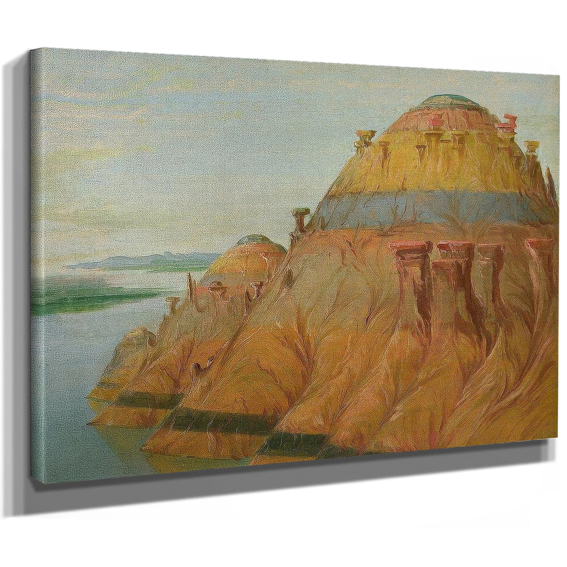 Picturesque Clay Bluff, 1700 Miles Above St. Louis' By George Catlin Fine Art Print