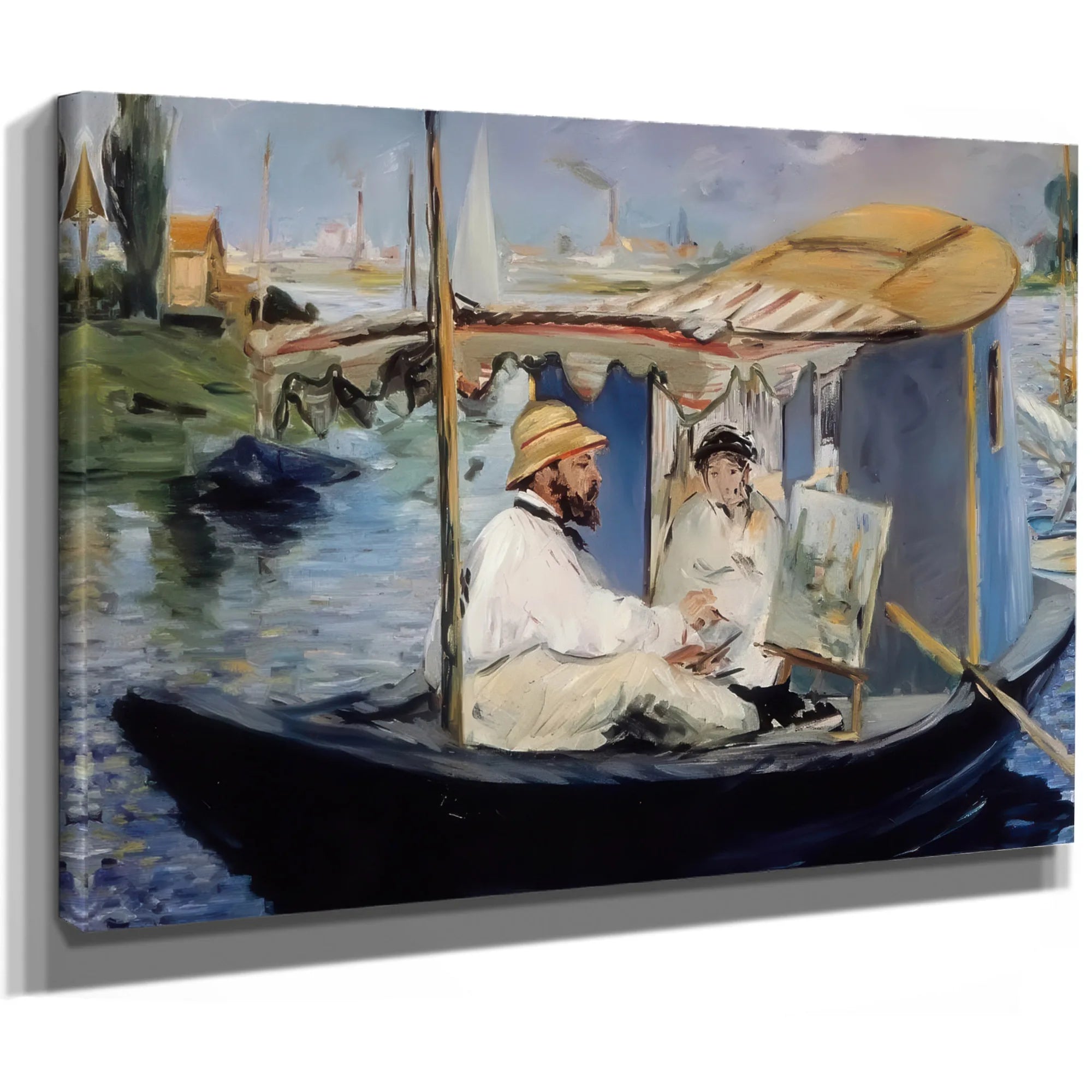 Claude Monet And His Wife In His Studio Boat By Edouard Manet Fine Art Print
