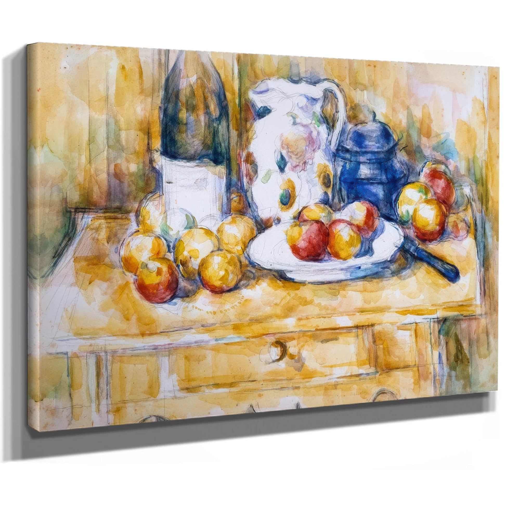 Still Life With Apples On A Sideboard By Paul Cezanne Fine Art Print