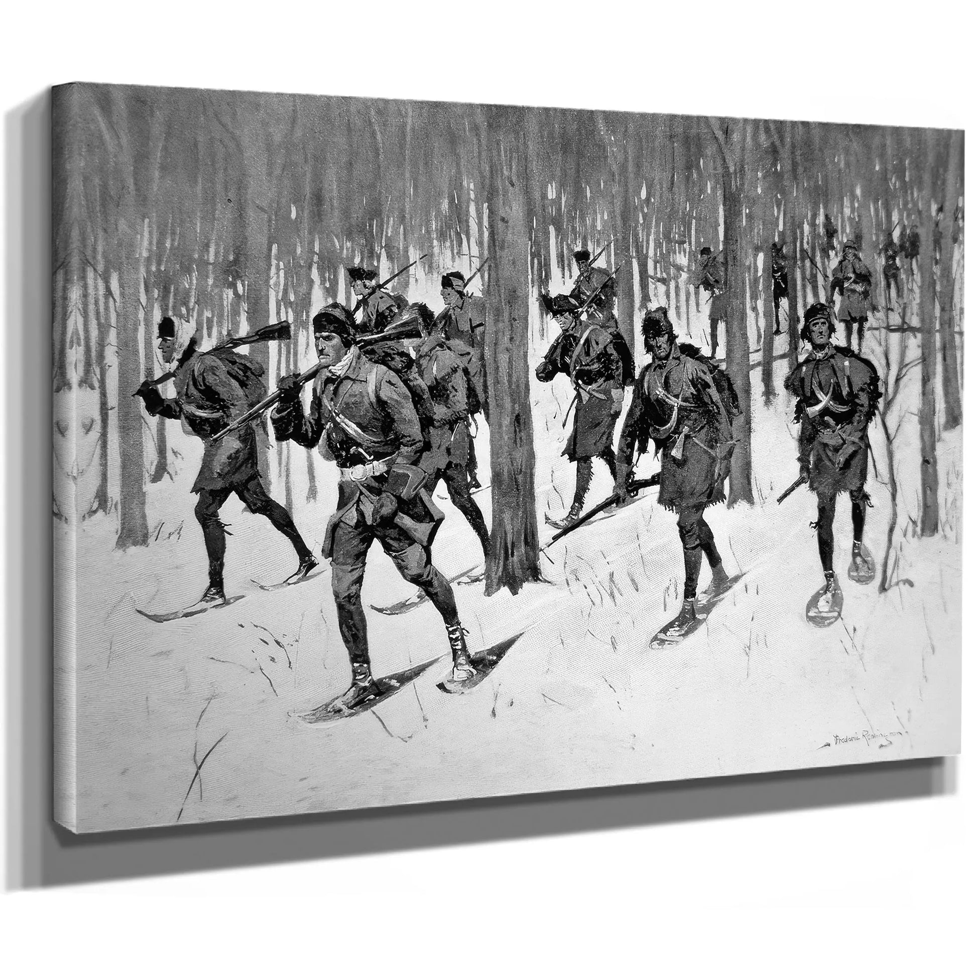 The March Of Rogers Rangers Litho by Frederic Remington