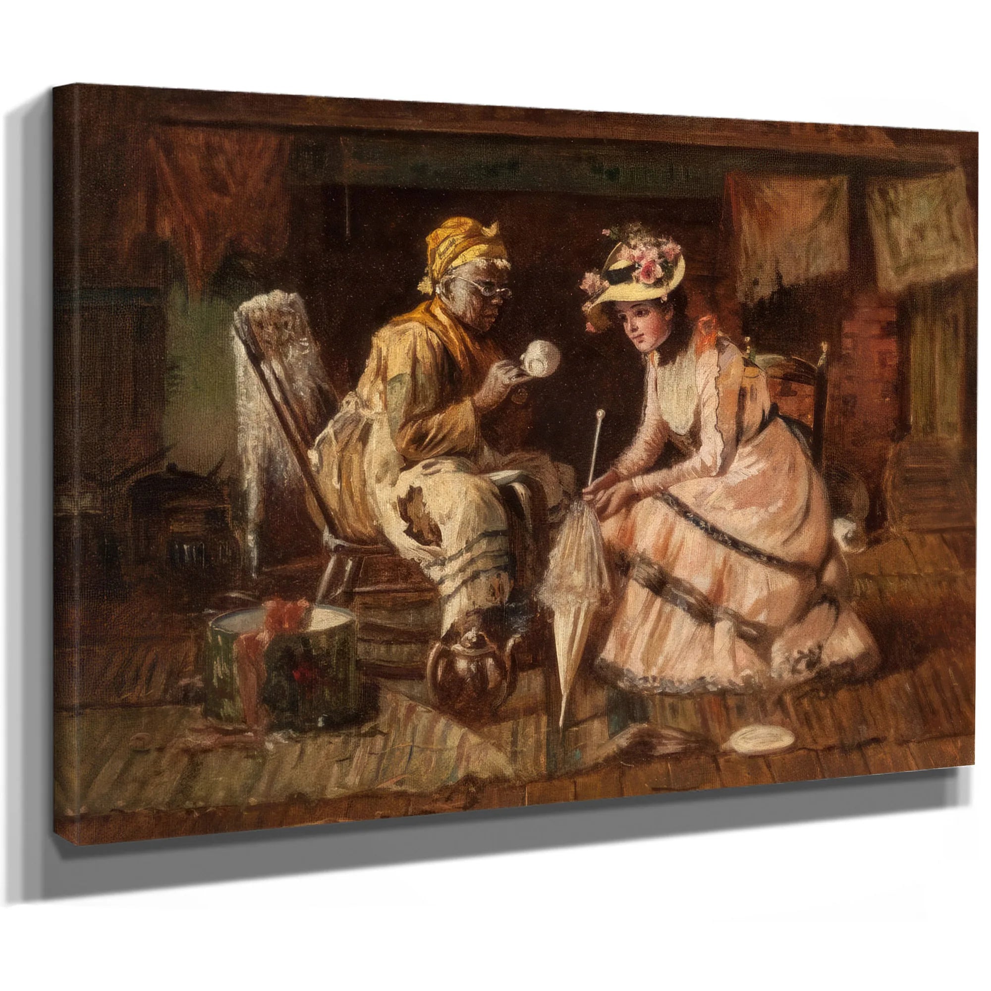 Reading The Tea Leaves By Harry Roseland Fine Art Print