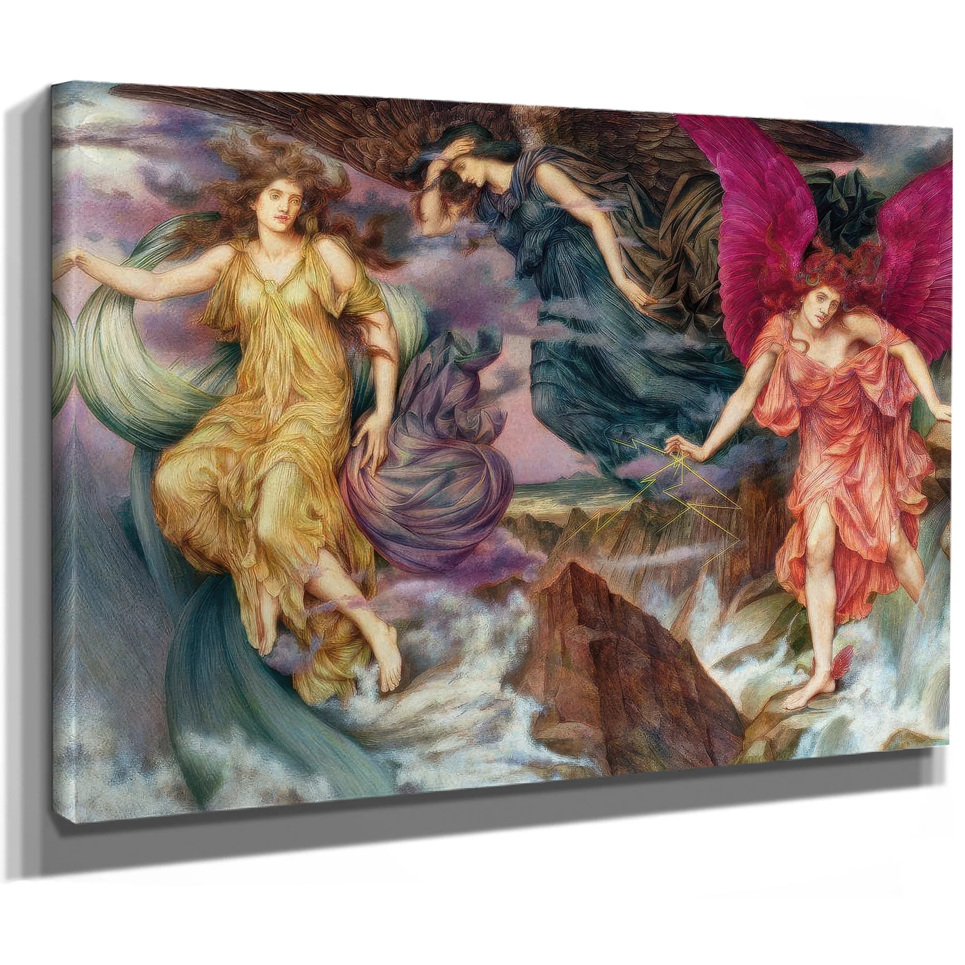 The Storm Spirits 1900 By Evelyn De Morgan Fine Art Print