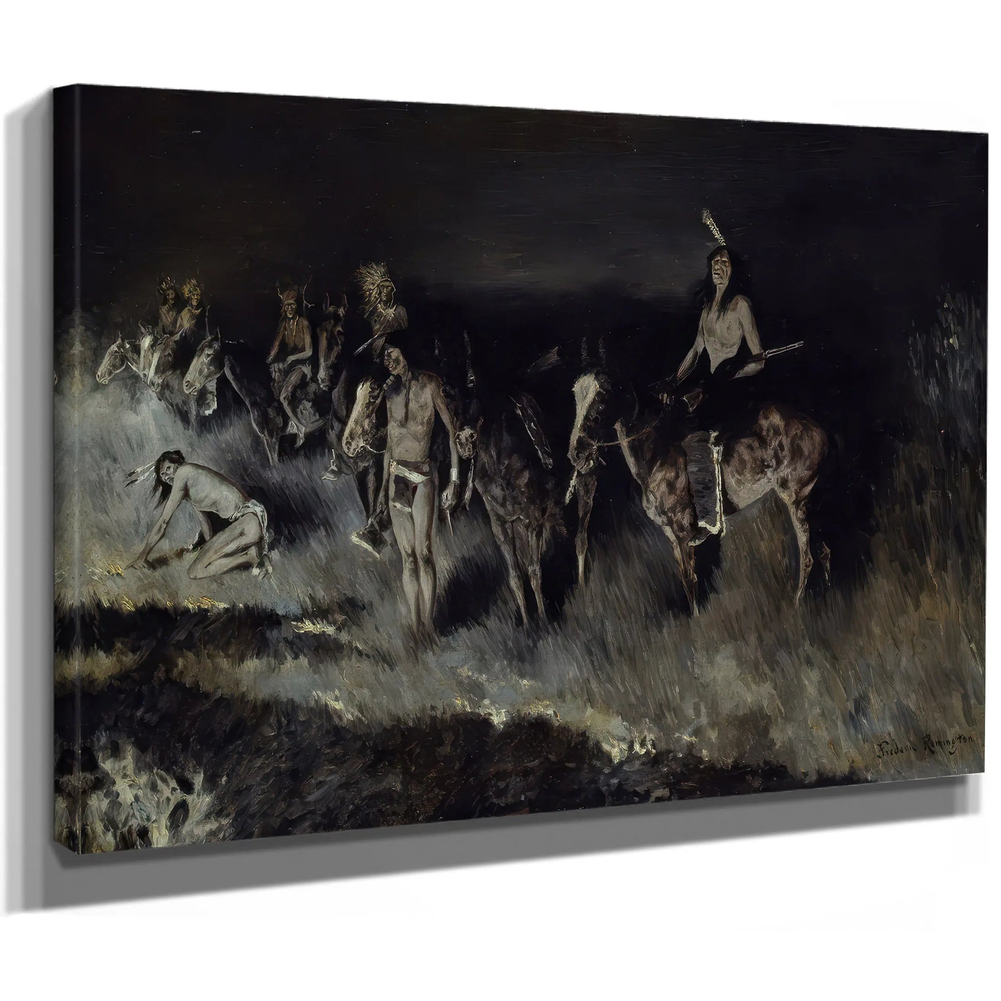Frederic After Remingtonthe Grass Fire Backfiring by Frederic Remington