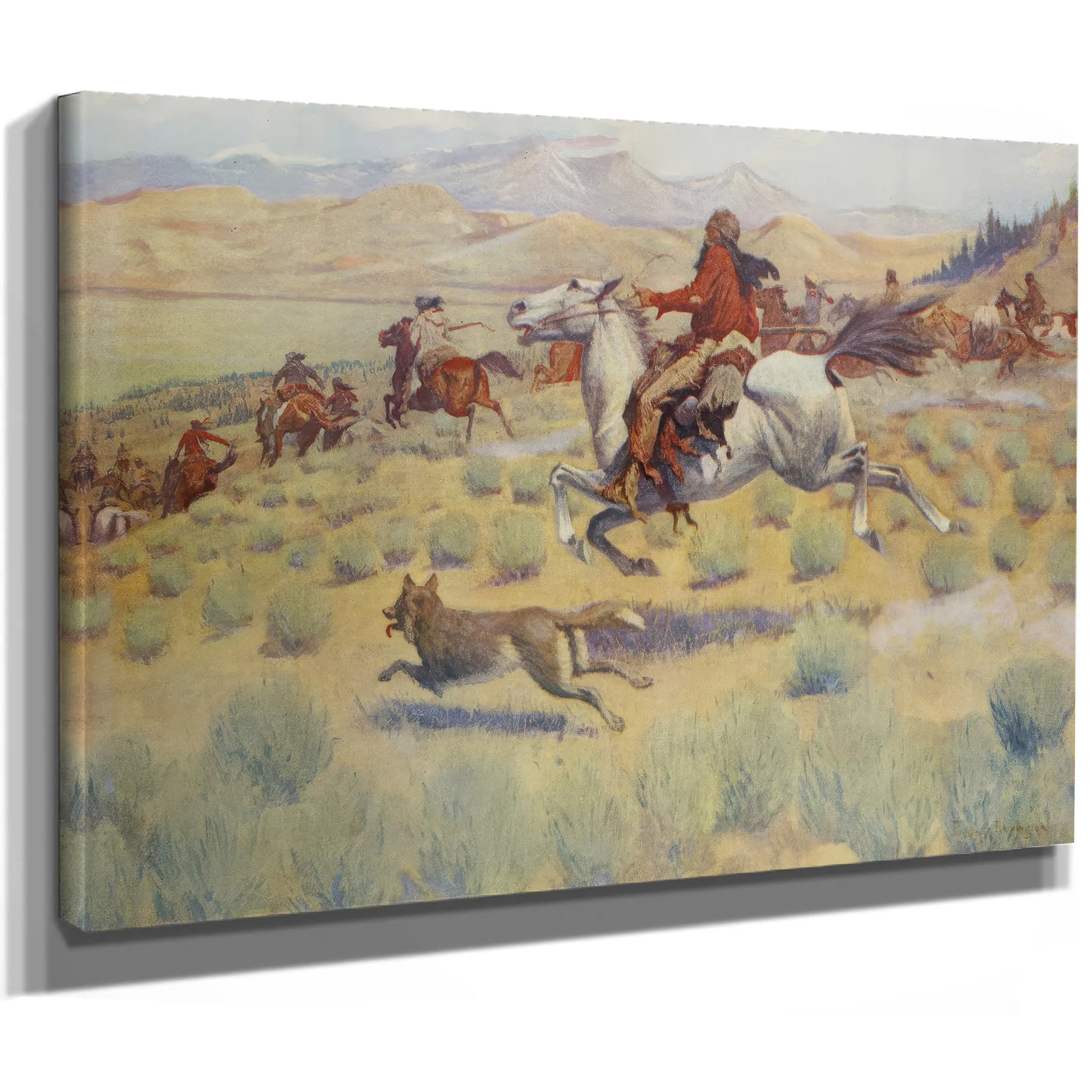 Hunting On The Prairie From Colliers Weekly Pub by Frederic Remington
