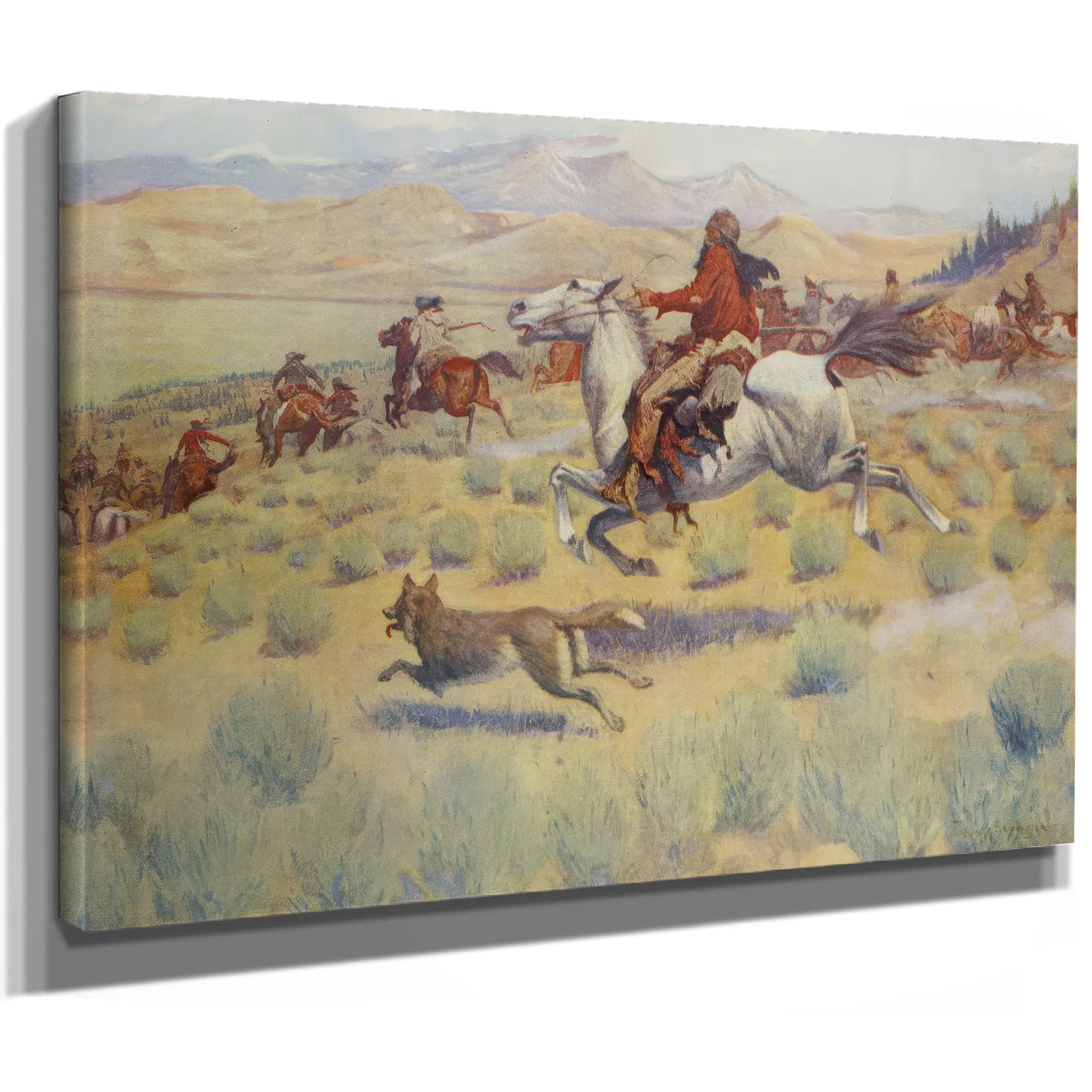 Hunting On The Prairie From Colliers Weekly Pub by Frederic Remington