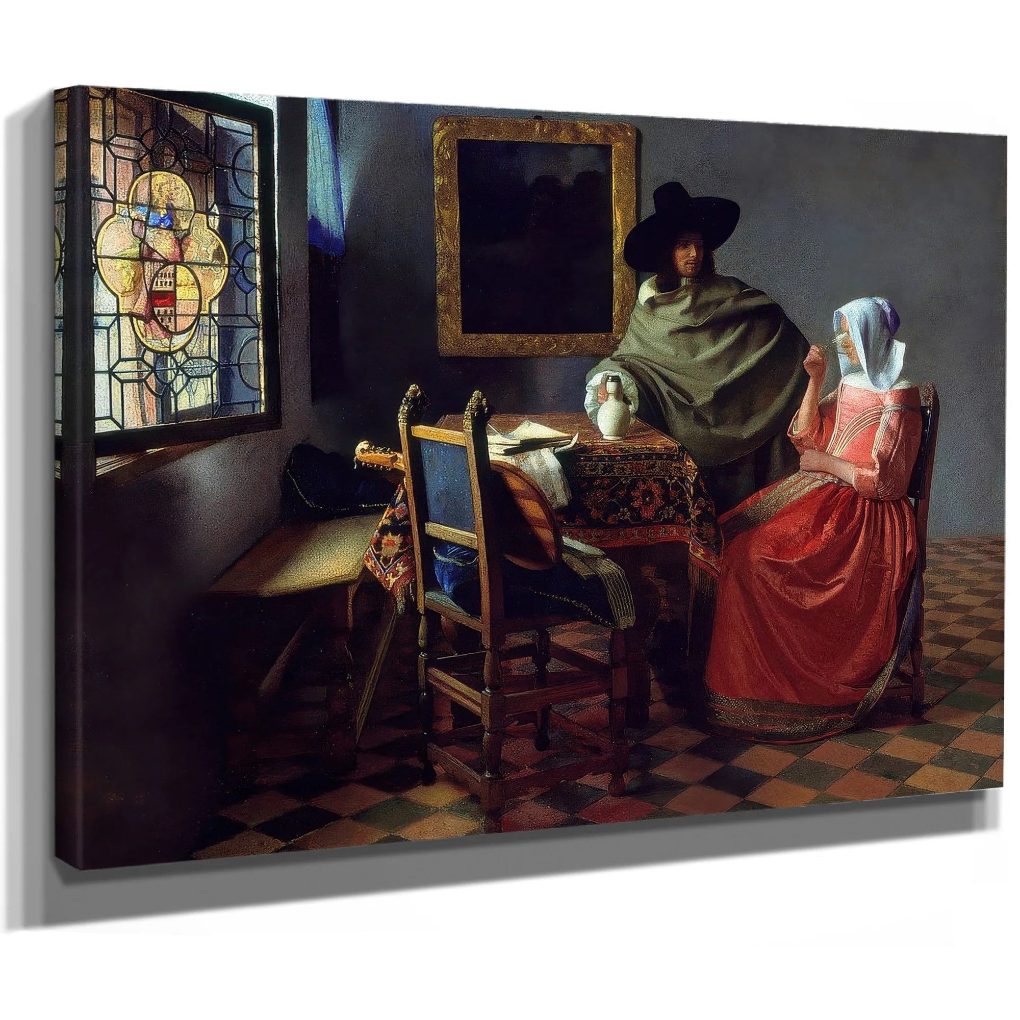 Jan Vermeer Van Delft The Glass Of Wine Upload Tmp By Johannes Vermeer Fine Art Print