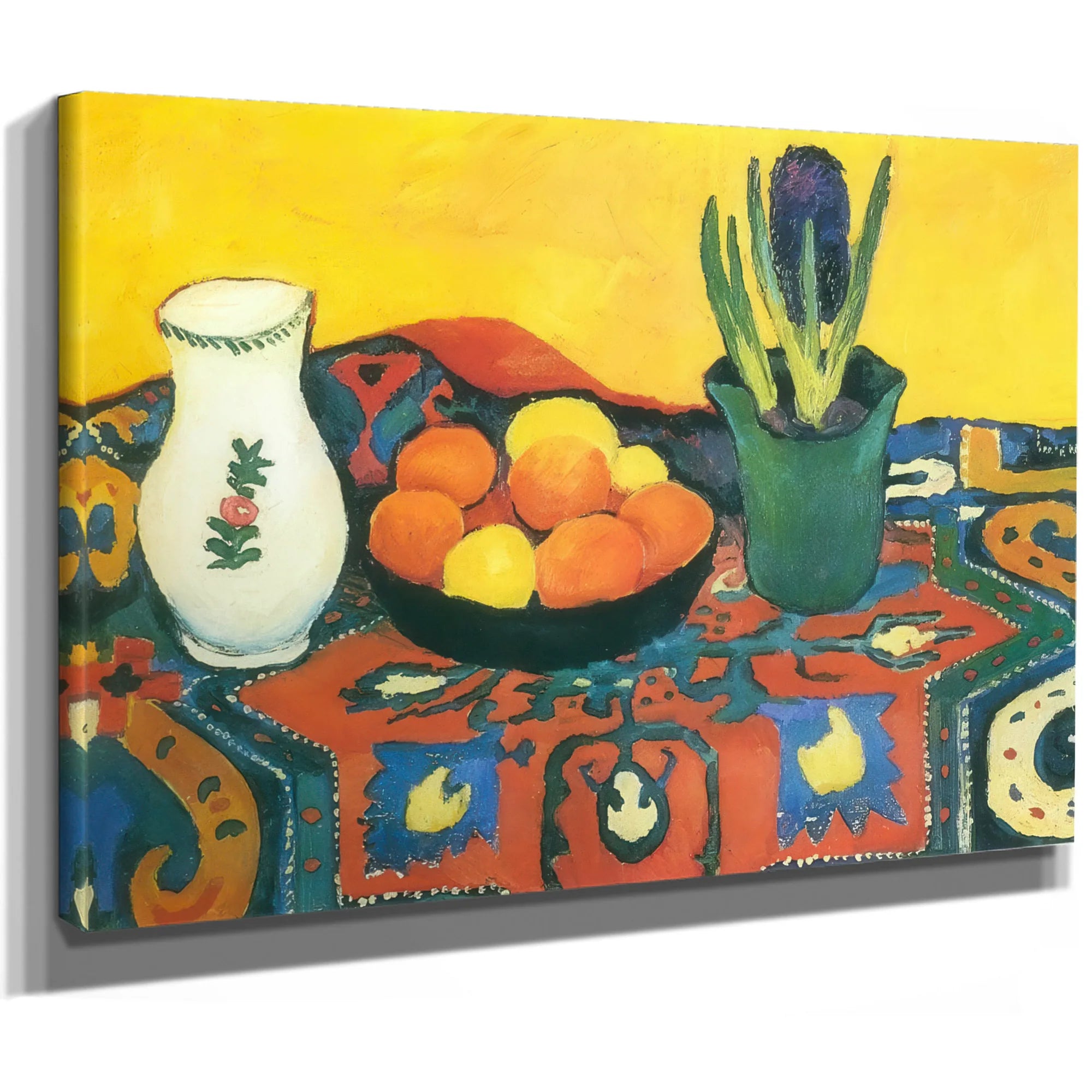 Stil Life With Hyacinthys And Carpet By August Macke Fine Art Print