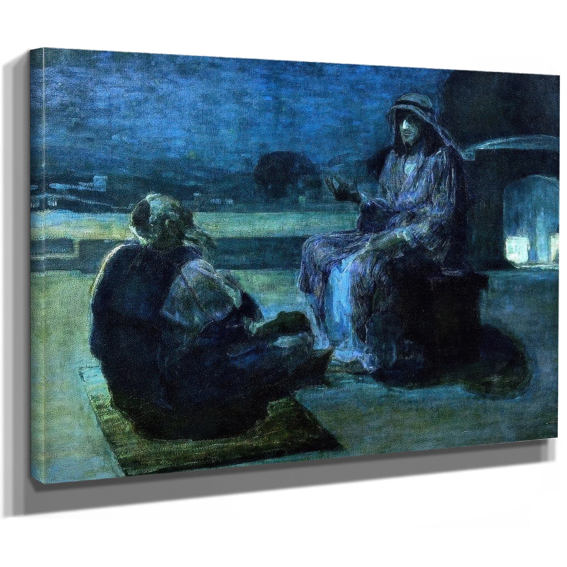 Christ And Nicodemus On A Rooftop By Henry Ossawa Tanner Fine Art Print