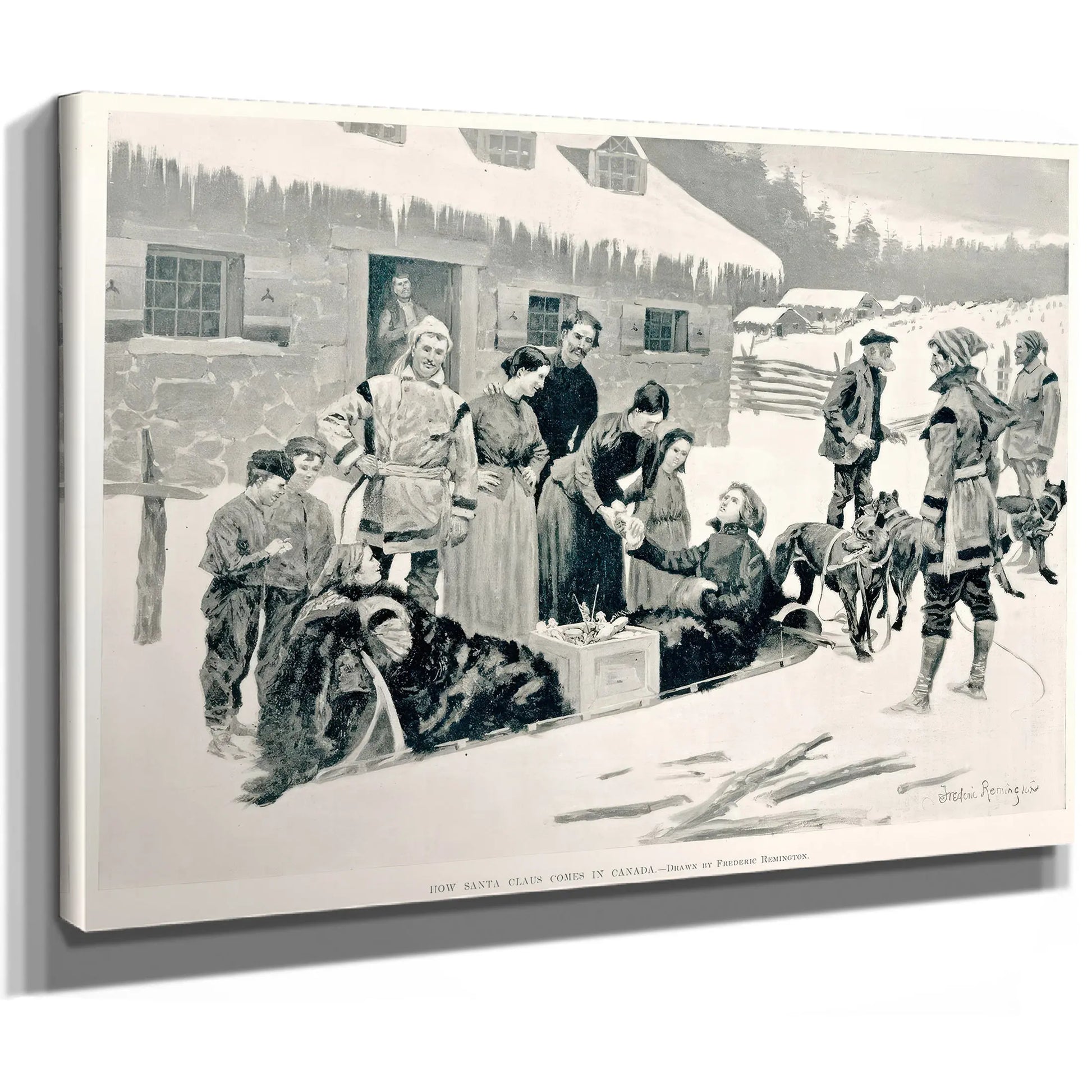 How Santa Claus Comes In Canadab by Frederic Remington