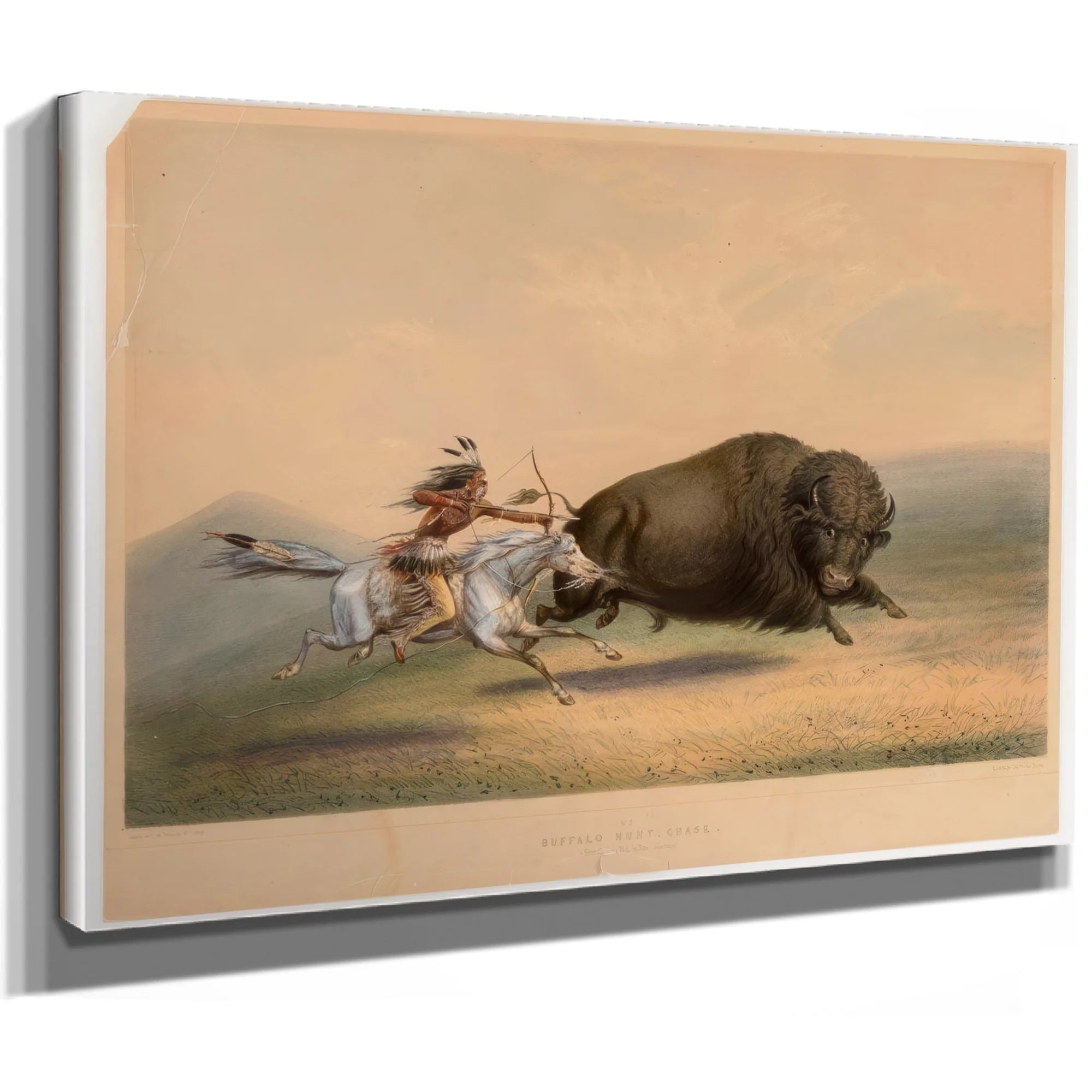 Buffalo Hunt, Chase No. 6 By George Catlin Fine Art Print