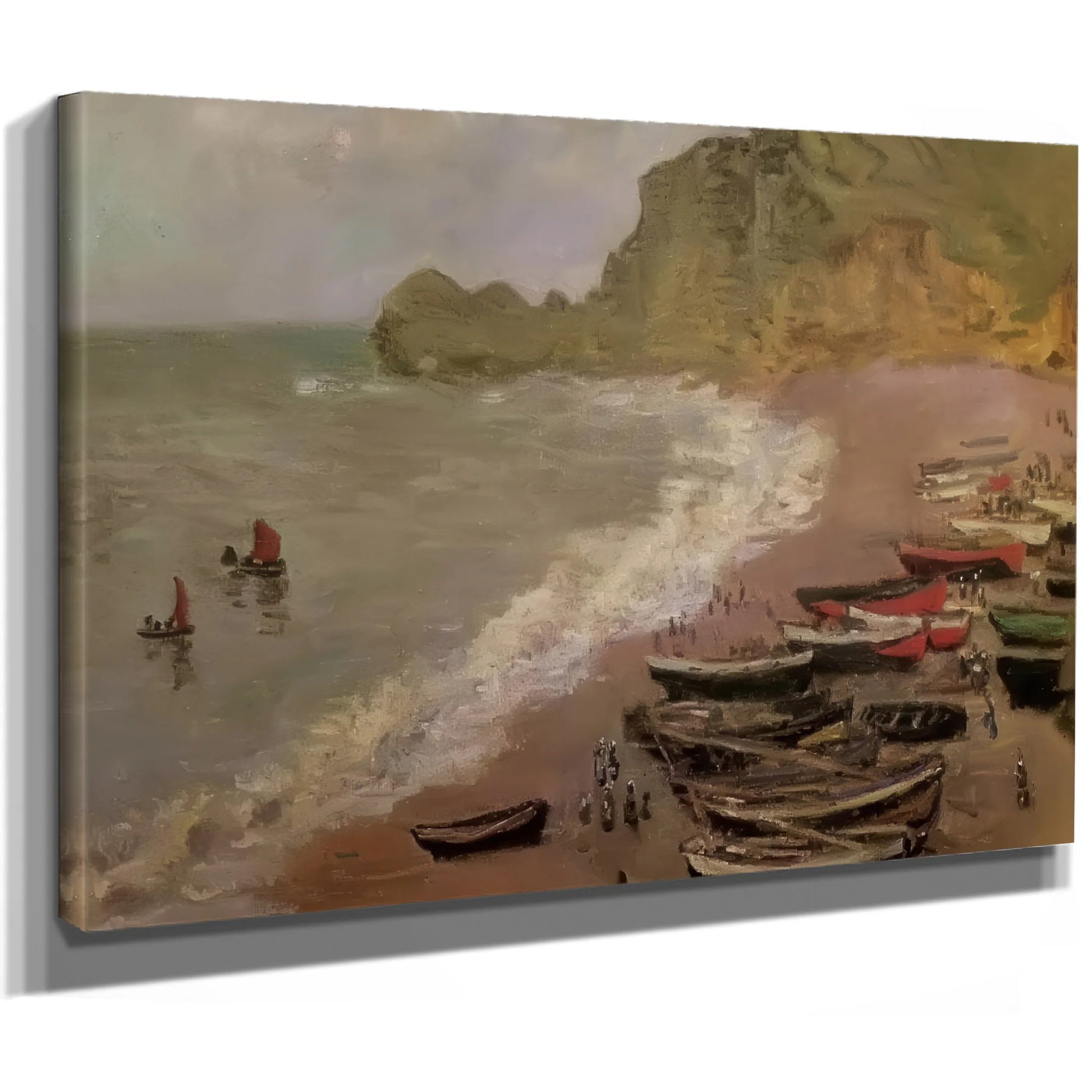 The Beach At Etretat By Claude Monet Fine Art Print