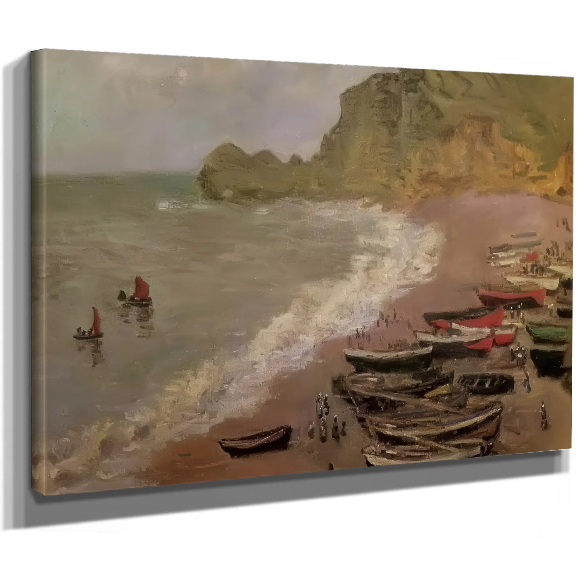 The Beach At Etretat By Claude Monet Fine Art Print