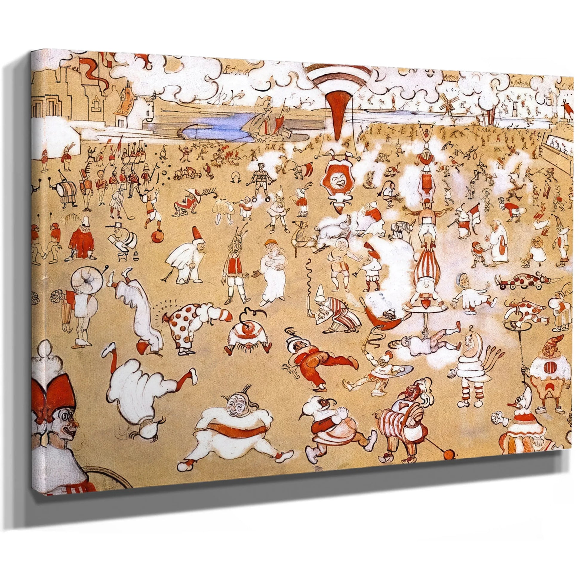 White And Red Clowns Evolving By James Ensor Fine Art Print