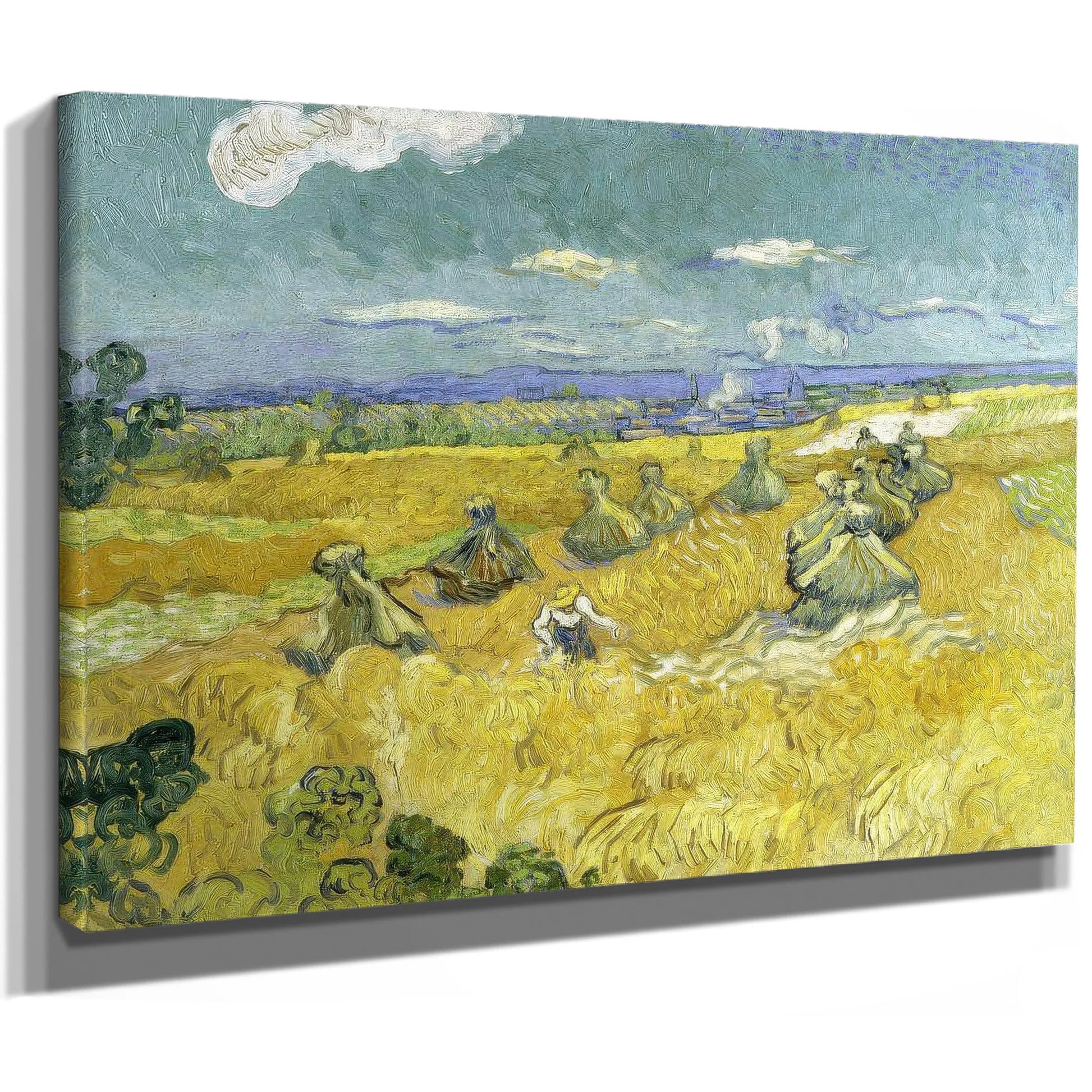 Wheat Fields With Reaper Auvers By Vincent Van Gogh Fine Art Print