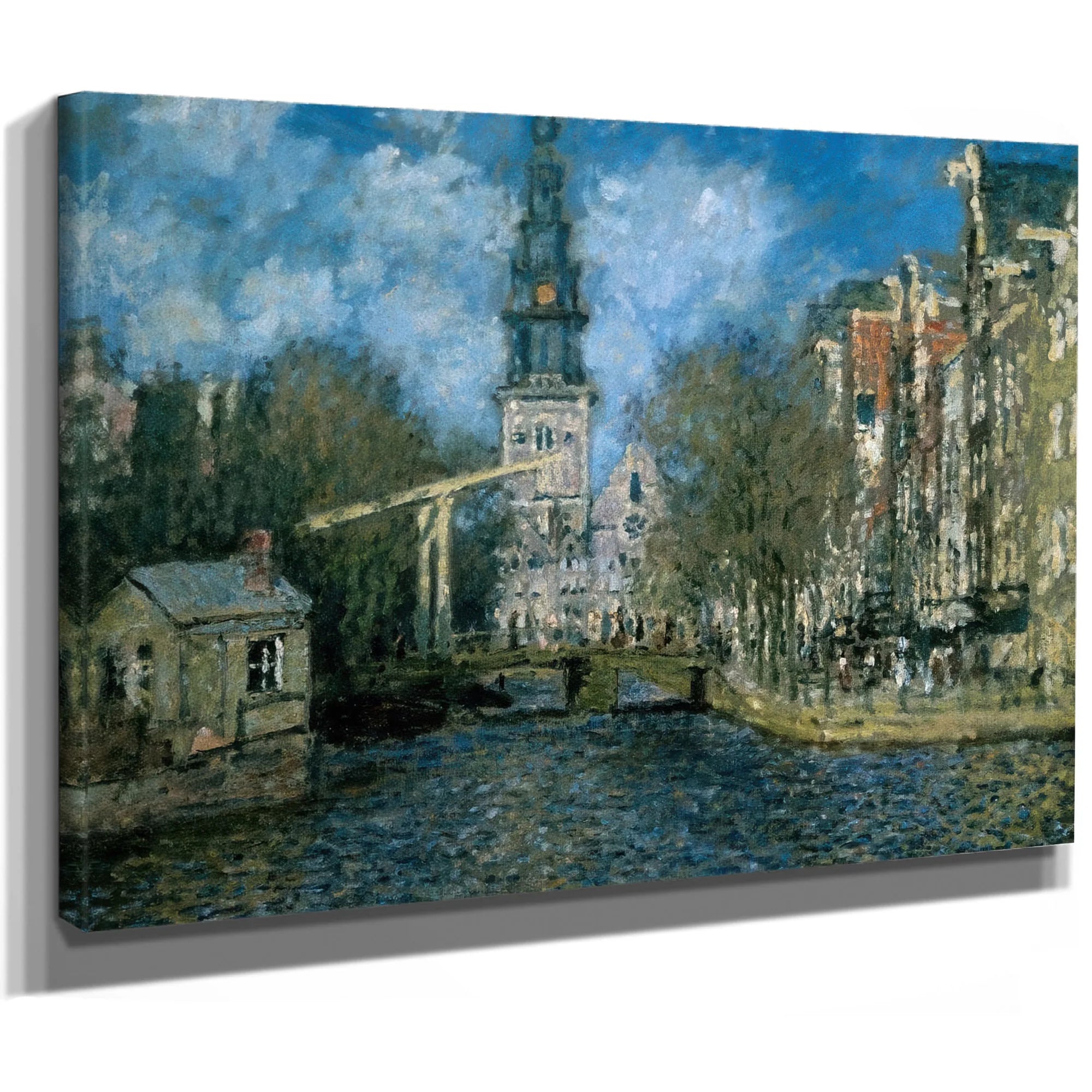Zuiderkerk At Amsterdam Looking Up The Groenburgwal By Claude Monet Fine Art Print