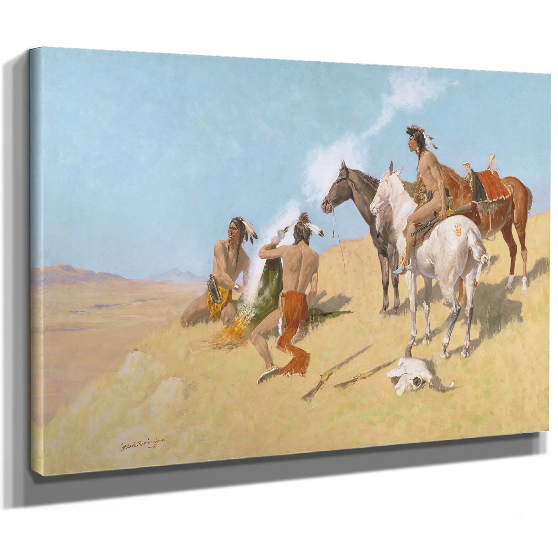 The Smoke Signal  by Frederic Remington
