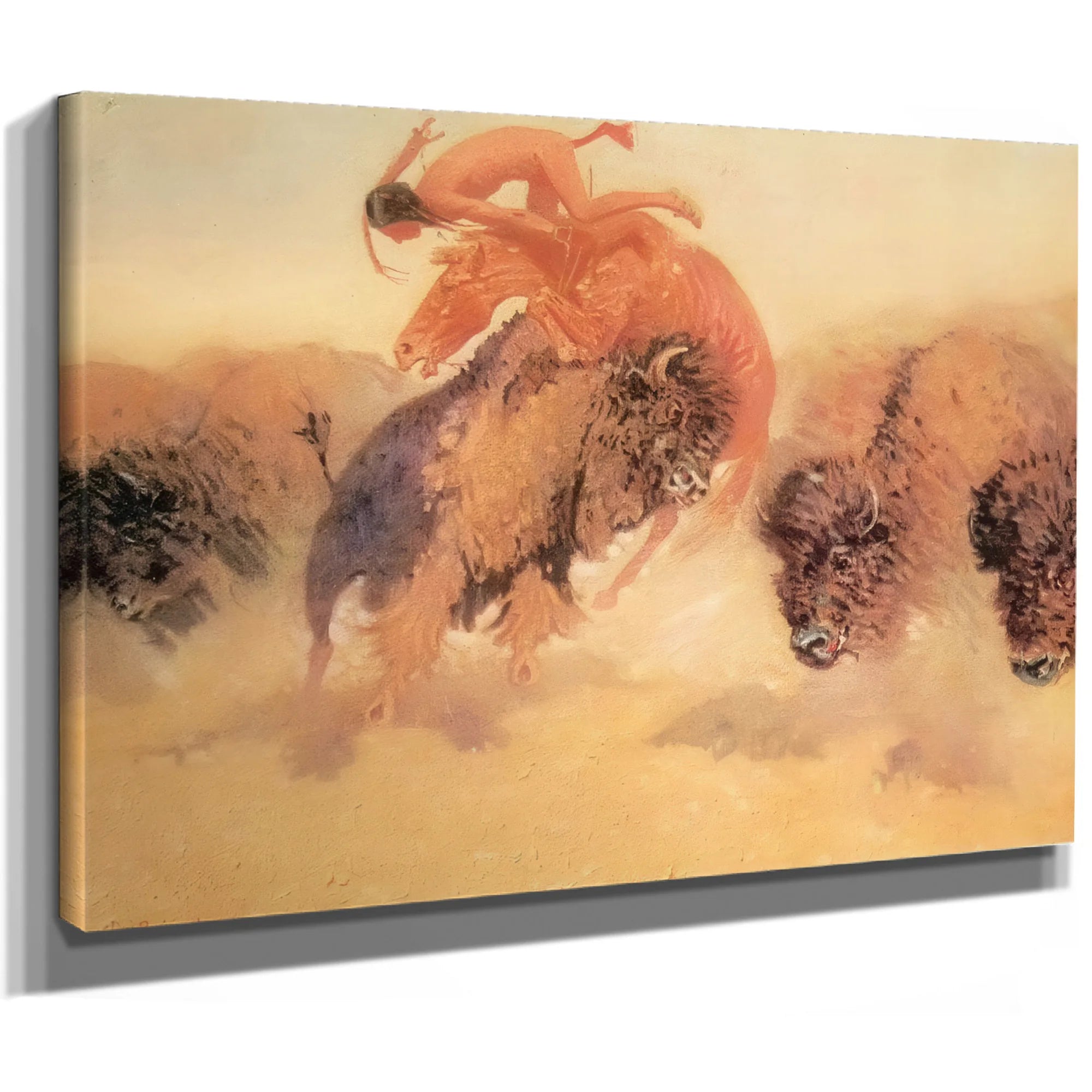 The Buffalo Hunter Aka The Buffalo Runner By Frederic Remington Fine Art Print