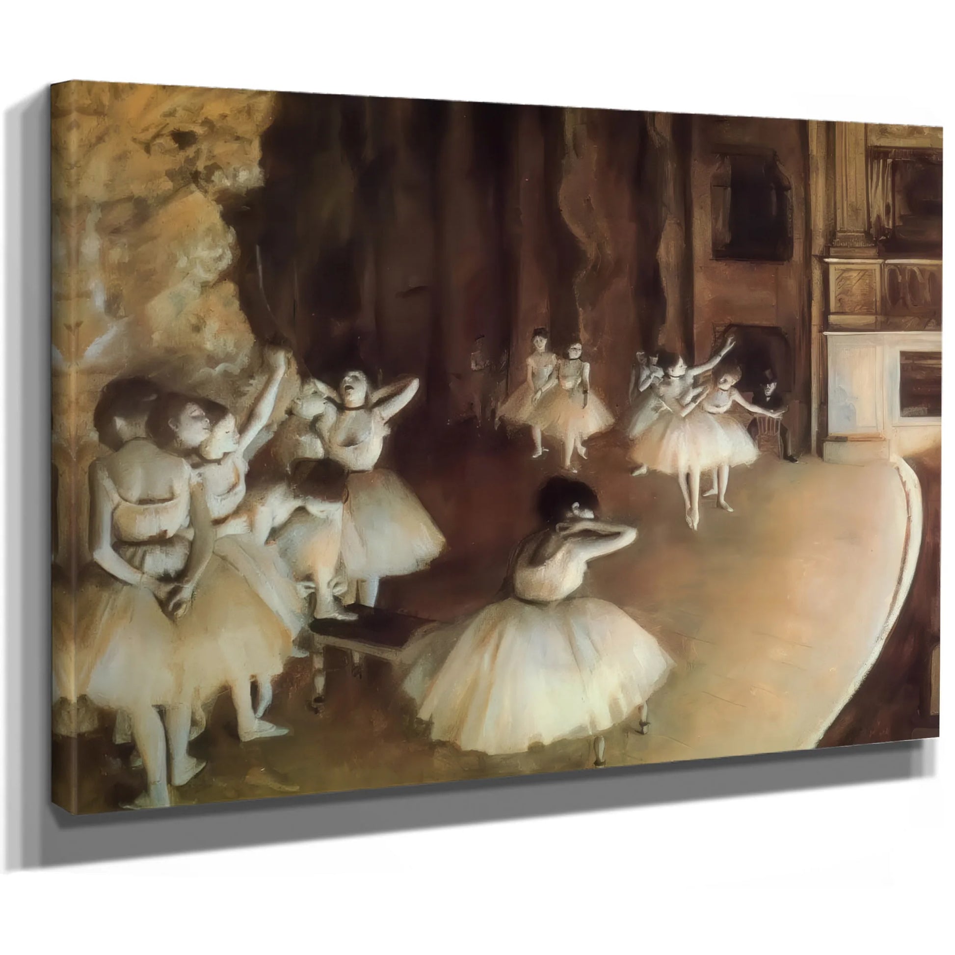 Rehearsal Of A Ballet On Stage By Edgar Degas Fine Art Print