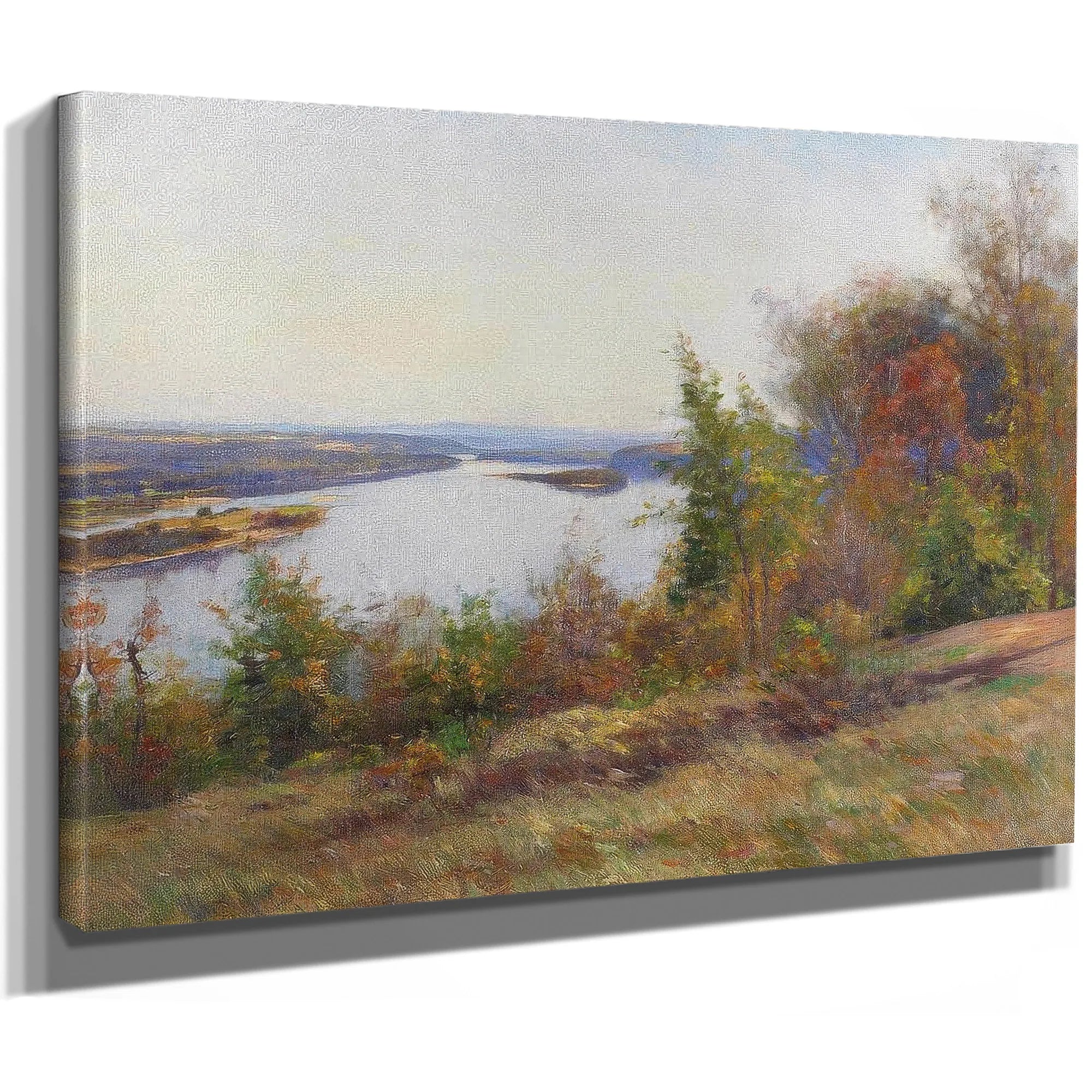 Autumn Trees Overlooking A River By William Wendt Fine Art Print