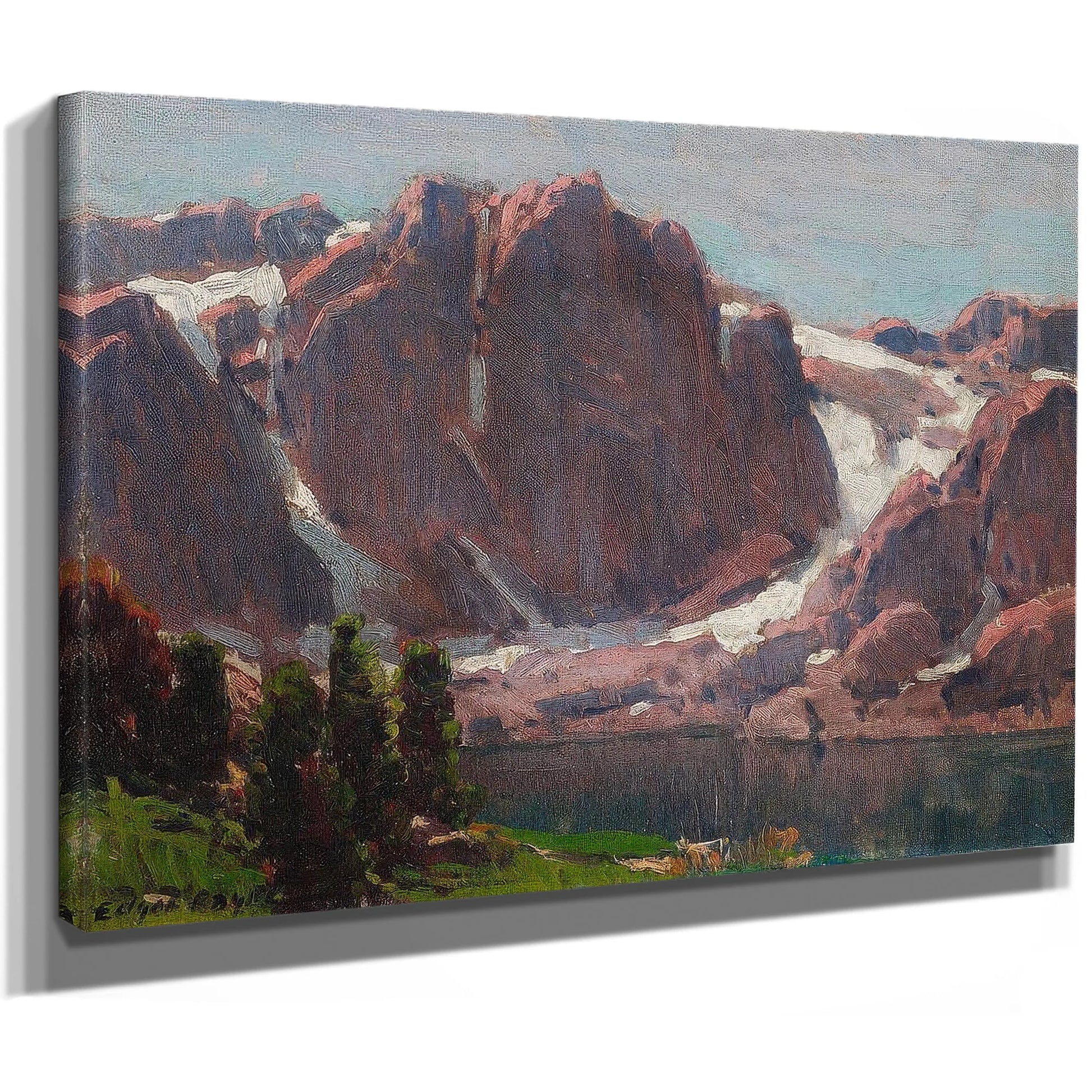 Sierra Lake (Believed To Be Temple Crag) By Edgar Payne Fine Art Print