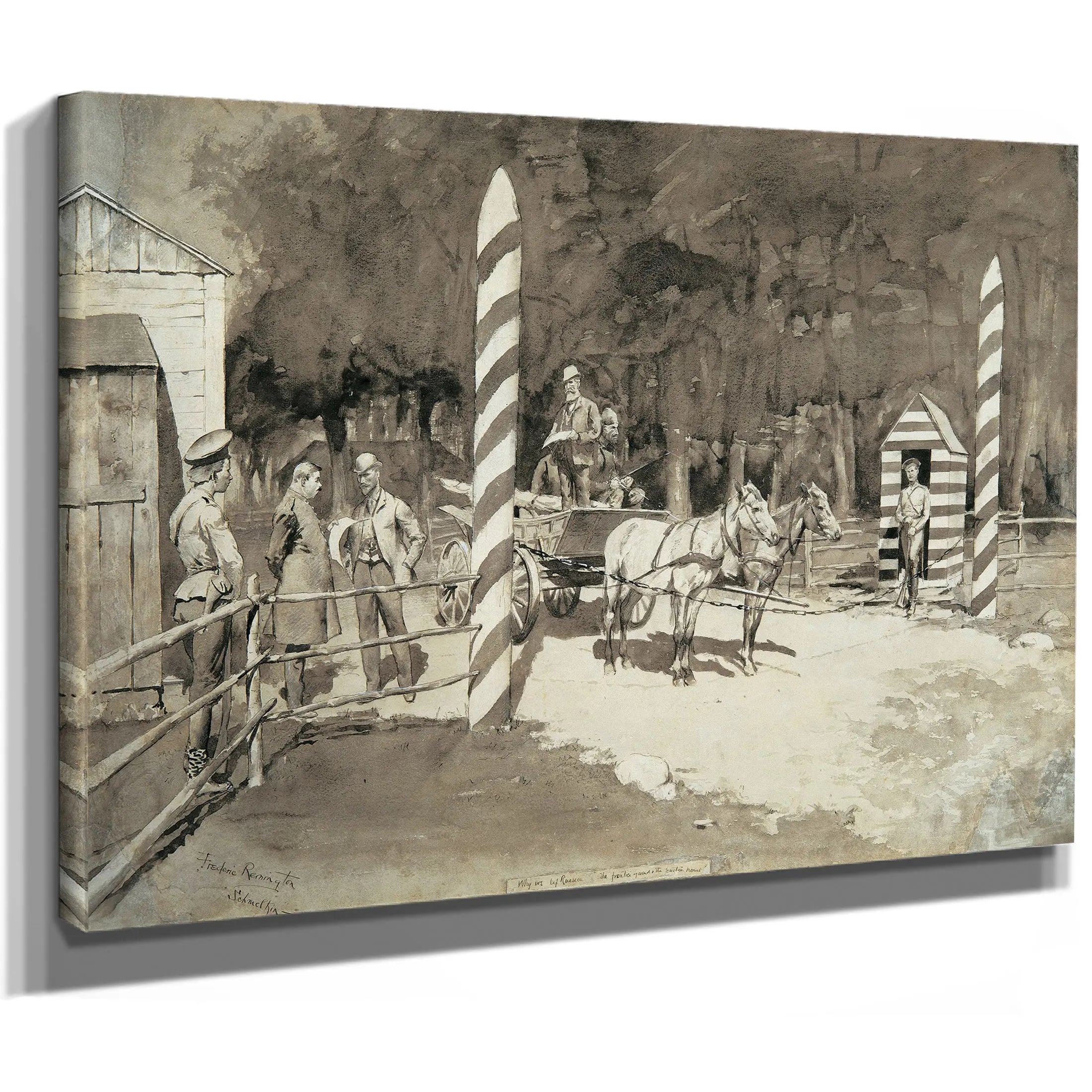 The Frontier Guard And The Custom House by Frederic Remington