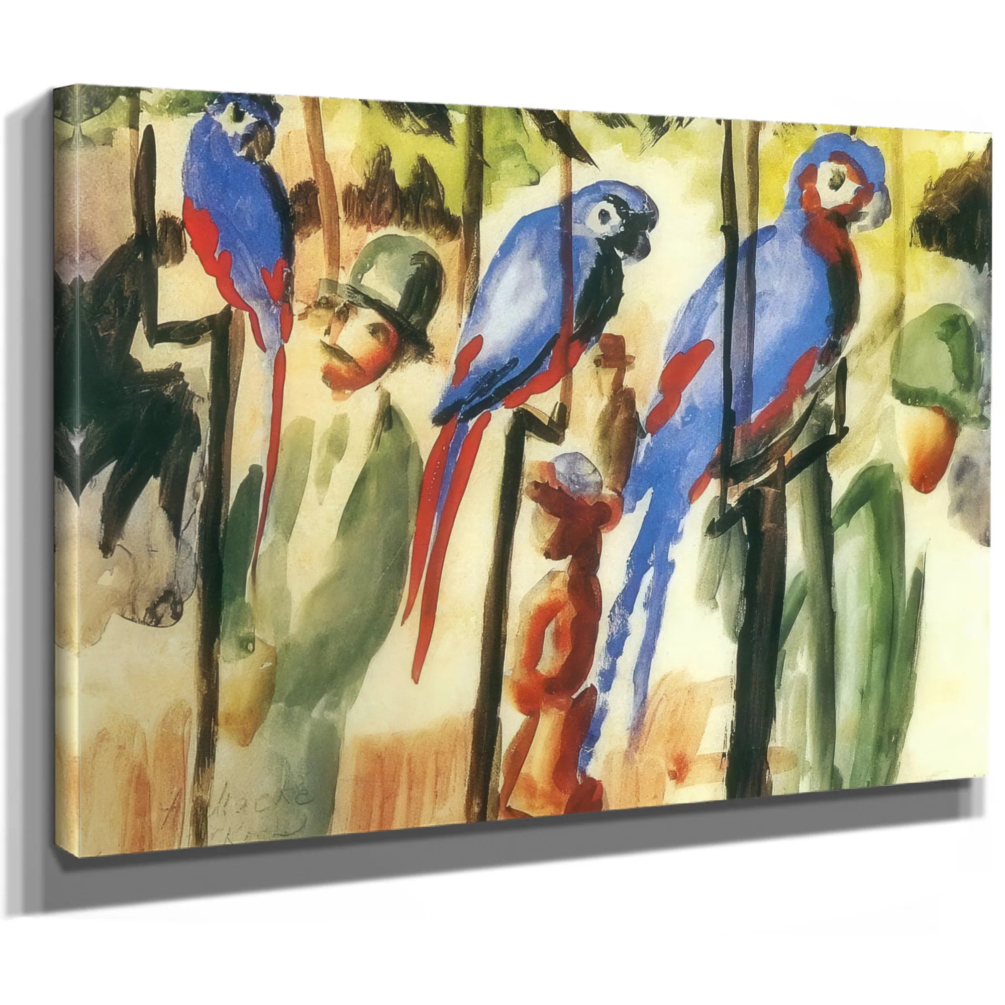 With The Parrots By August Macke Fine Art Print