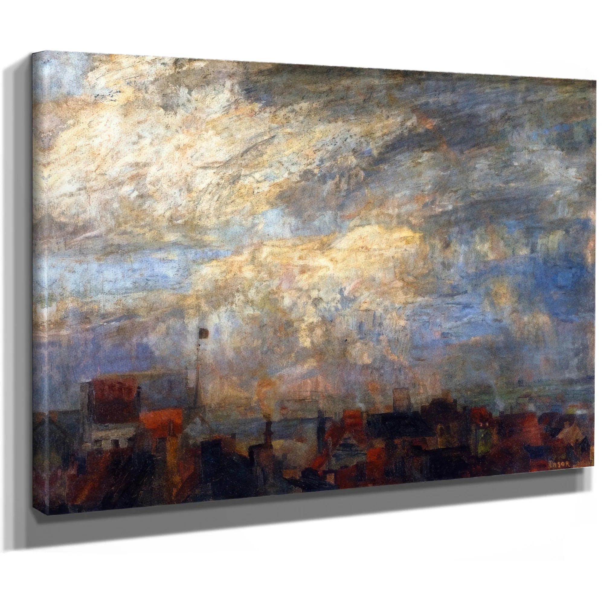 Rooftops Of Ostend By James Ensor Fine Art Print