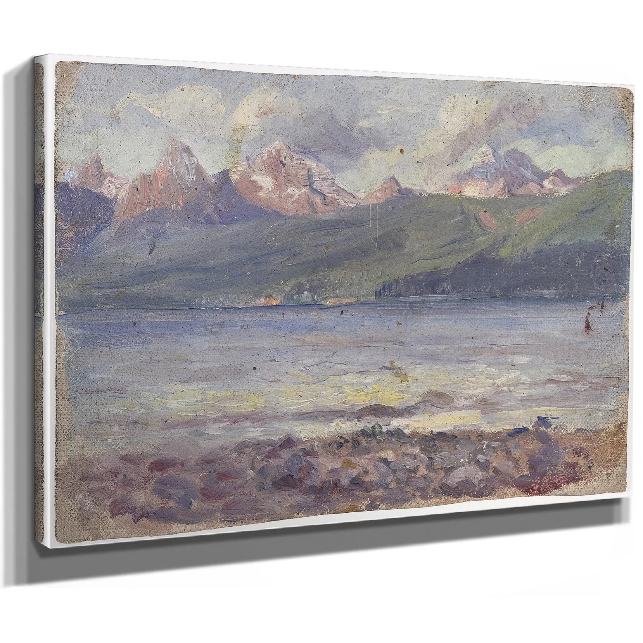 Reynolds Mountain And Mount Jackson Glacier Park by Charles Marion Russell