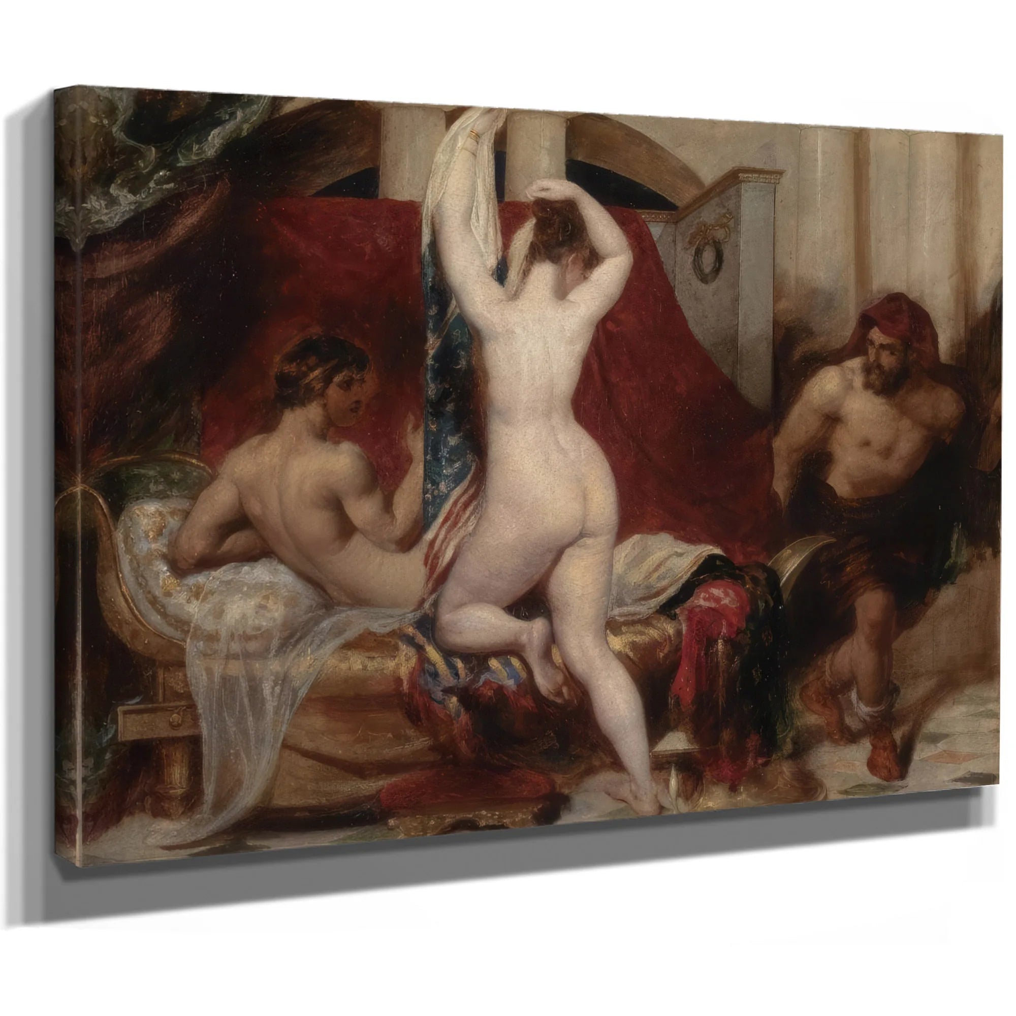 Candaules, King Of Lydia, Shews His Wife By Stealth To Gyges, One Of His Ministers By William Etty Fine Art Print