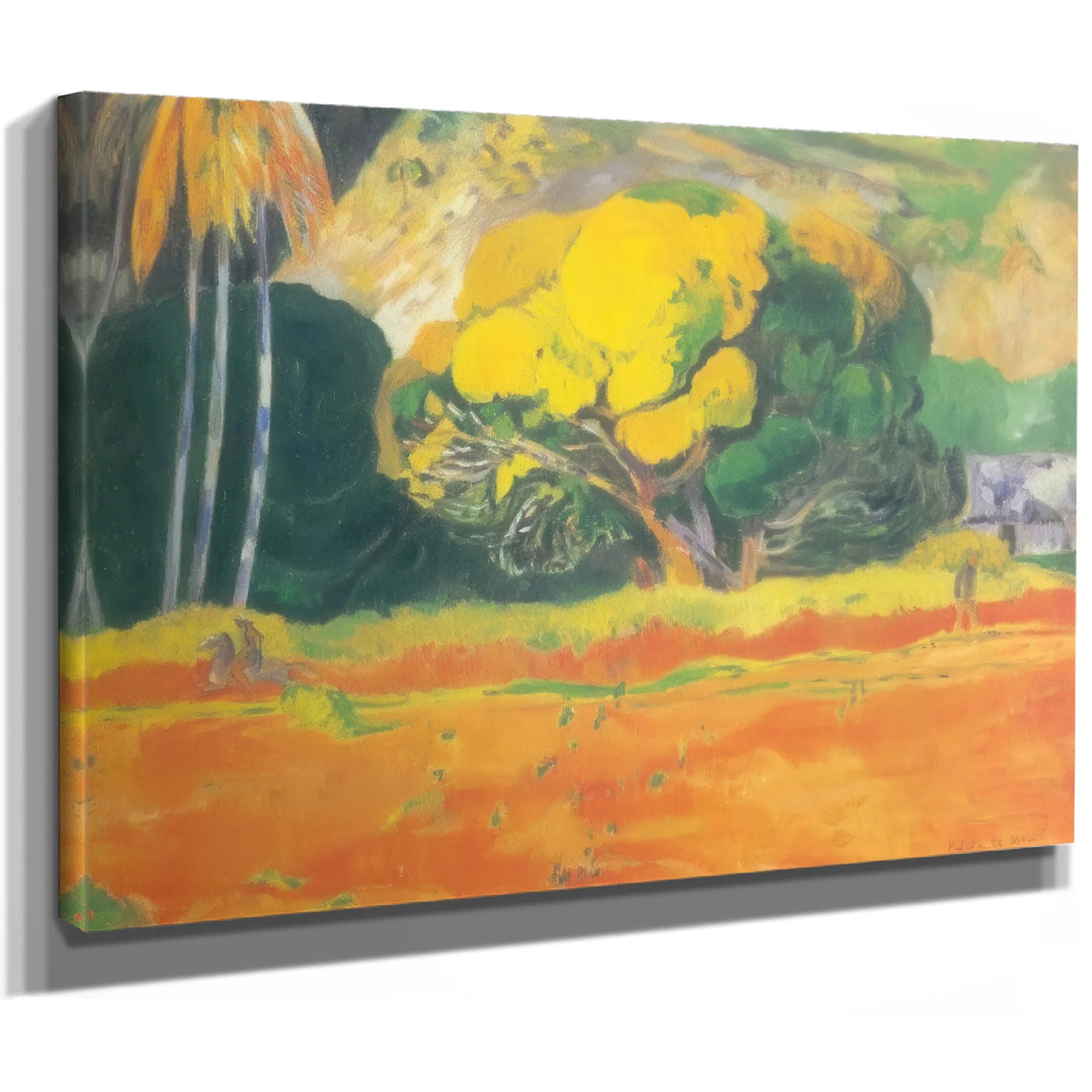 Fatata Te Moua( At Foot Of The Mountain ) Or The Big Tree By Paul Gauguin Fine Art Print
