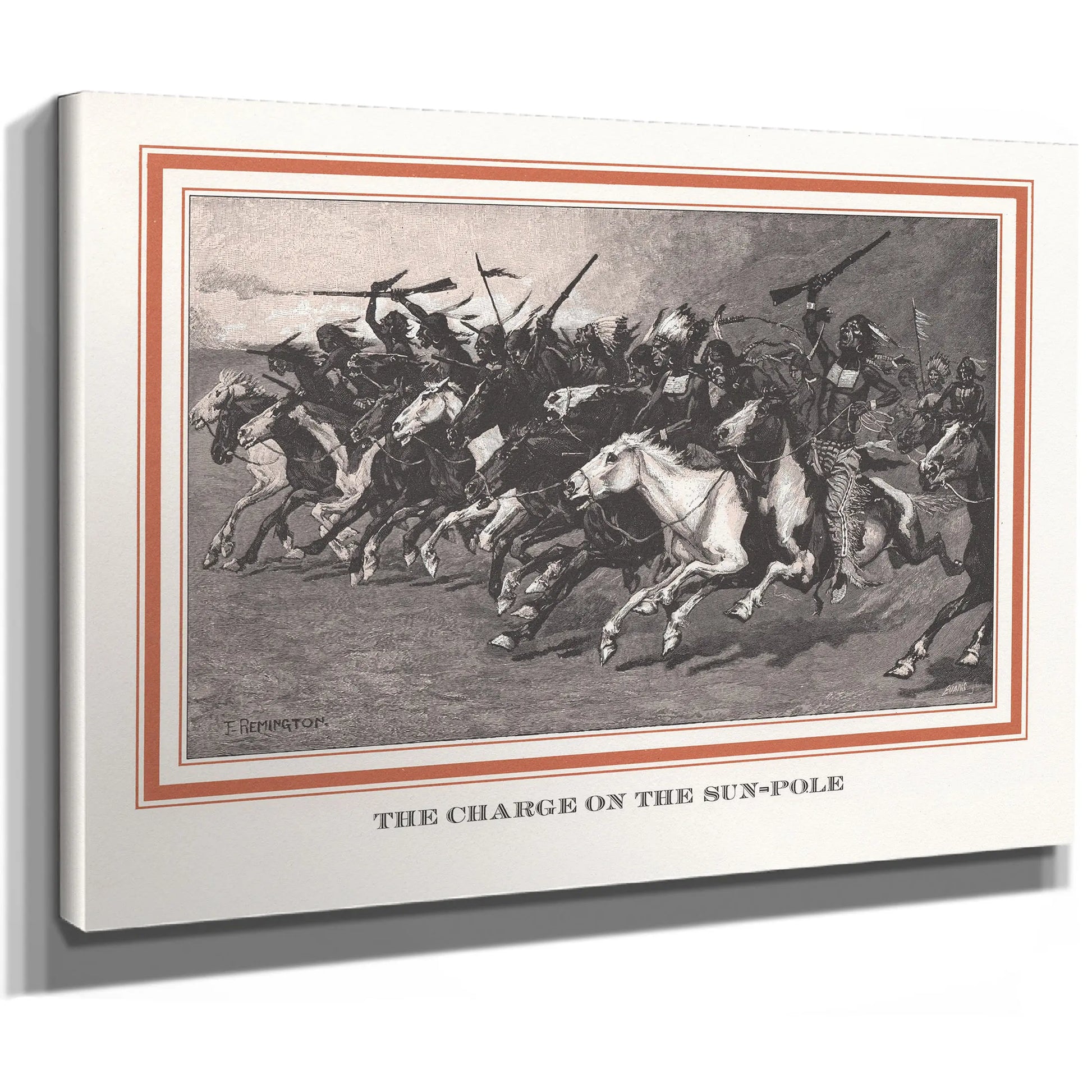 The Charging On The Sun Pole by Frederic Remington