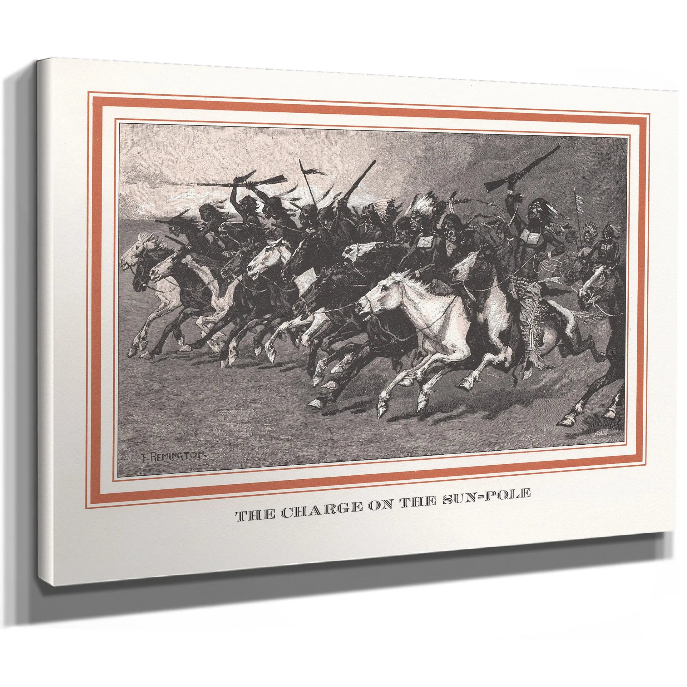 The Charging On The Sun Pole by Frederic Remington